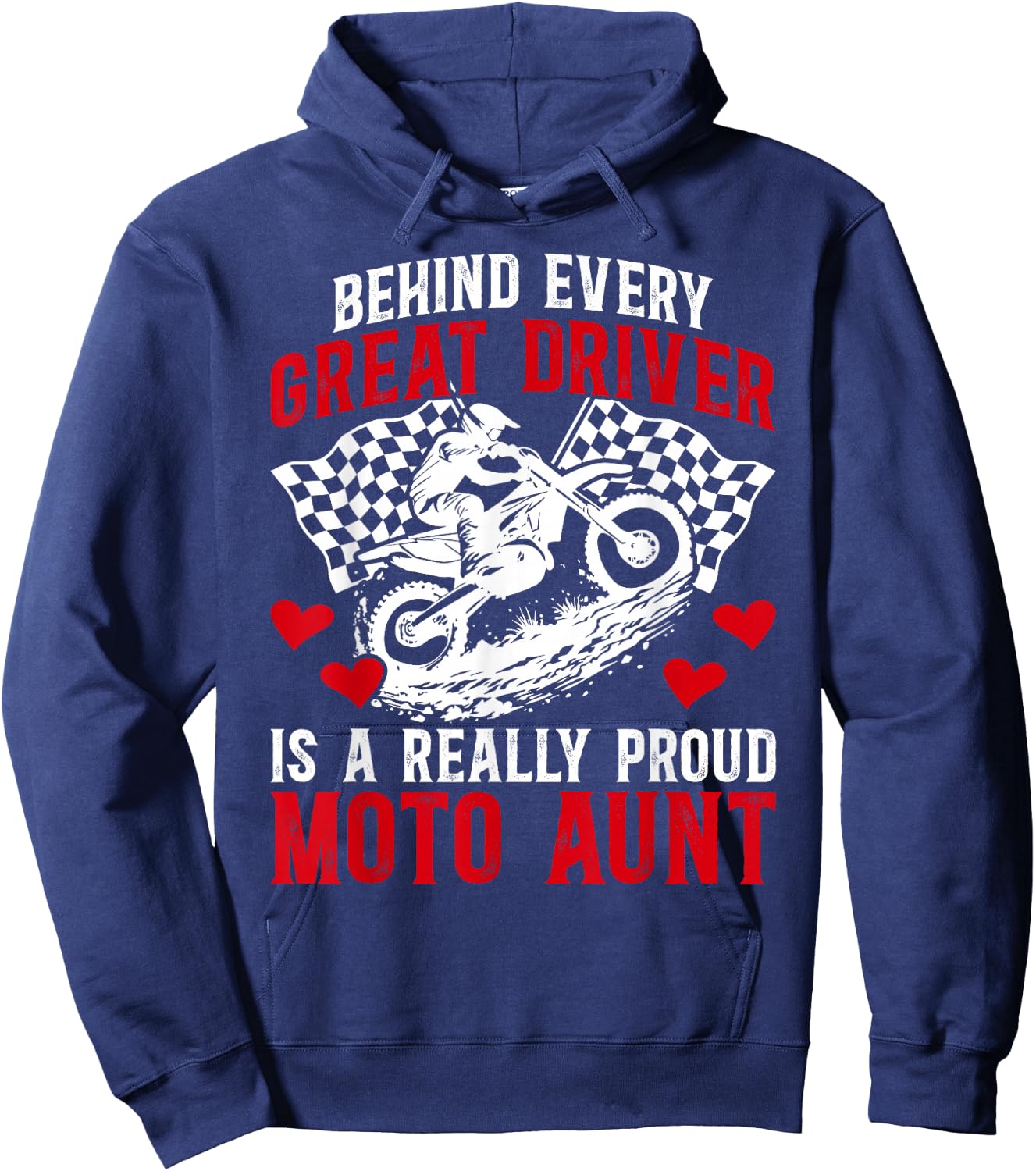 Proud Moto Aunt Motocross Rider Aunt Motocross Aunt Hoodie - Hoodie | Navy