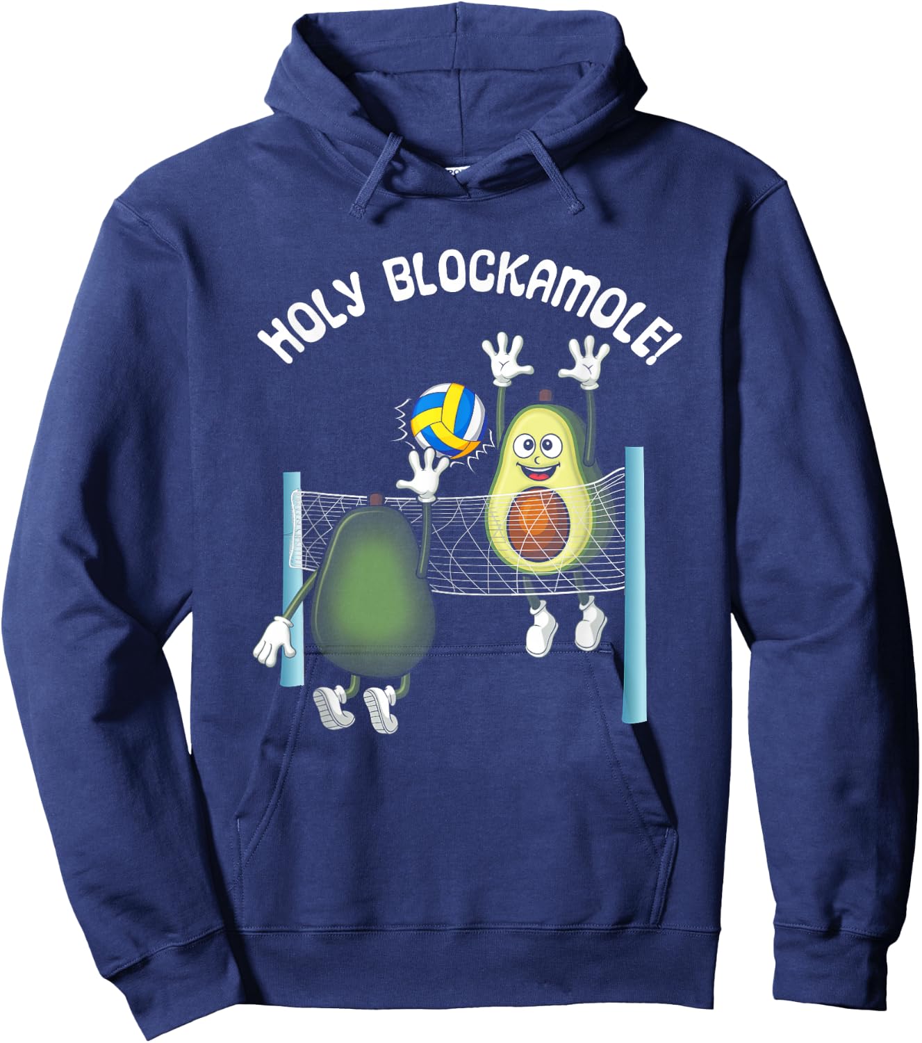 Holy Blockamole! Guacamole Player Blocker Volleyball Hoodie - Hoodie | Navy
