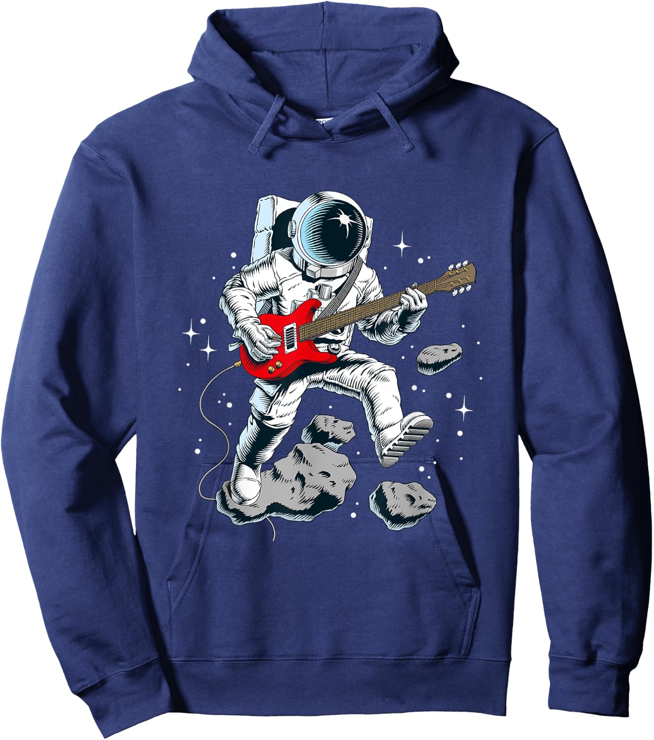 Wear Cool Space Astronaut Rock & Roll Music Guitar Graphic Hoodie - Hoodie | Navy