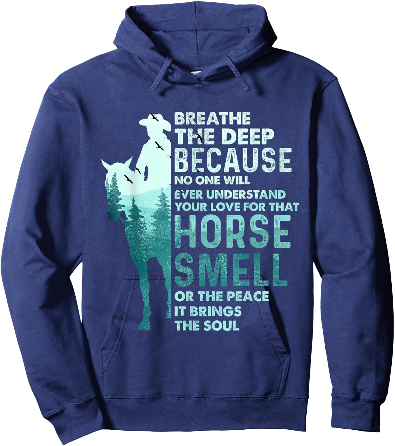 Love For That Horse Smell - Equestrian Horseback Riding Hoodie - Hoodie | Navy