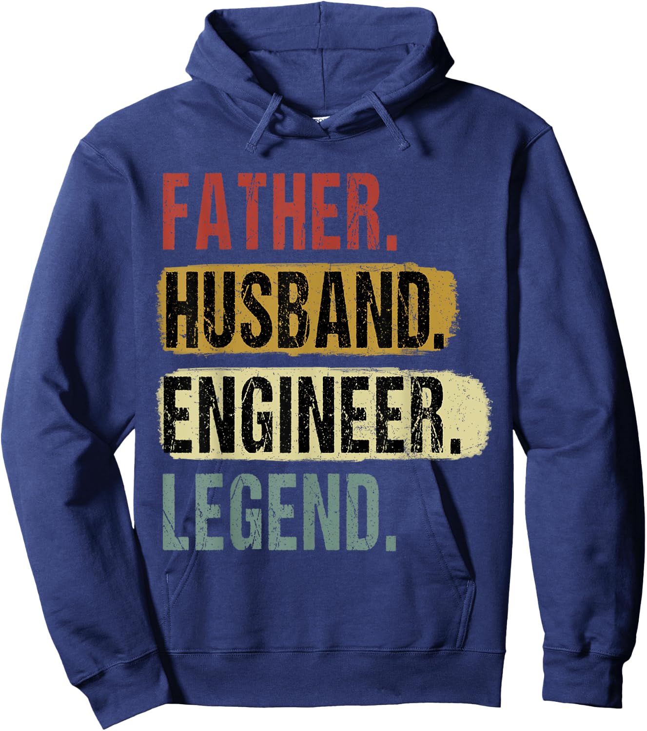 Father Husband Engineer Legend Vintage Dad Father's Day Hoodie - Hoodie | Navy