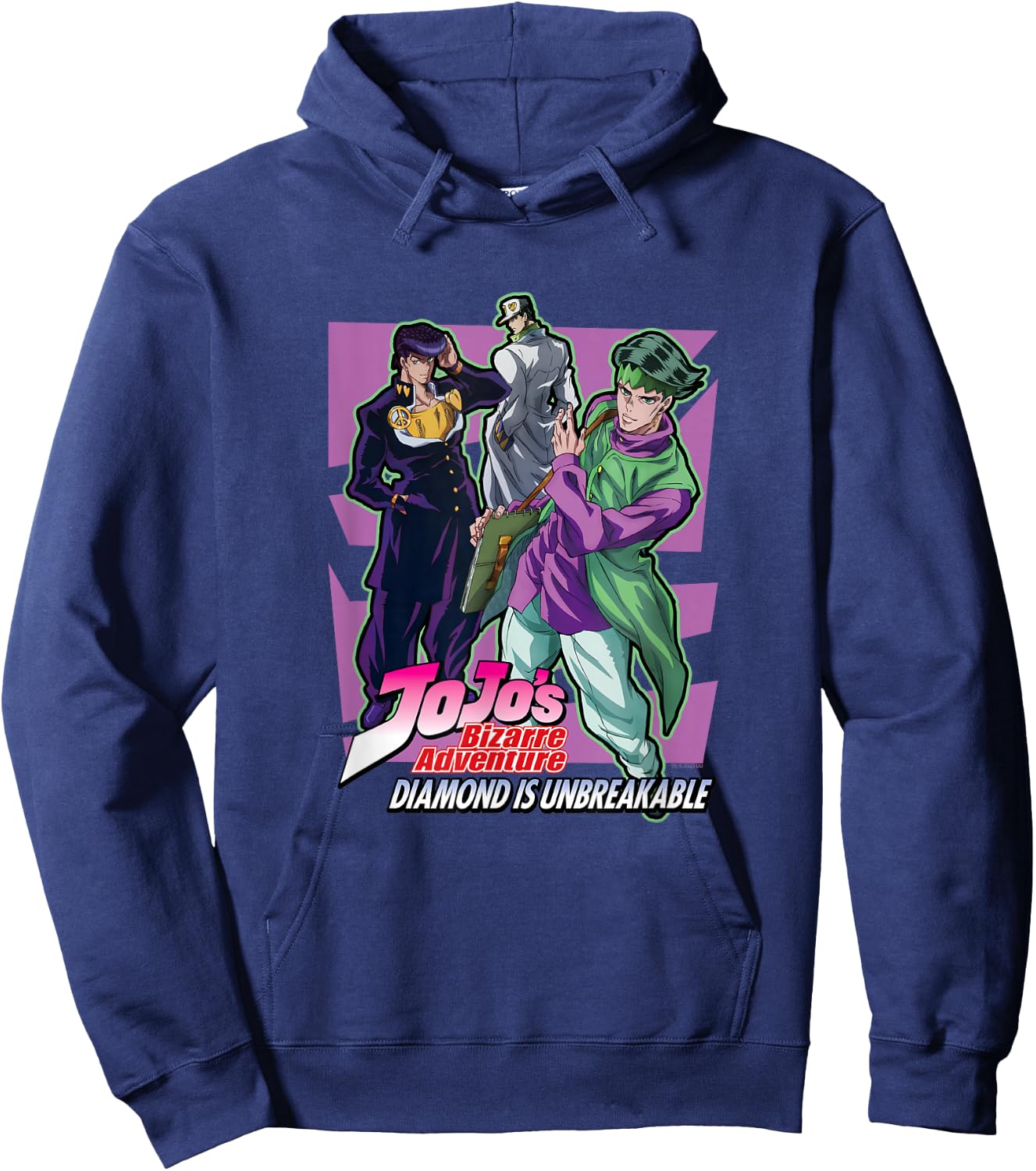 JoJo Diamond is Unbreakable Group Pose Josuke Rohan & Jotaro Hoodie - Hoodie | Navy
