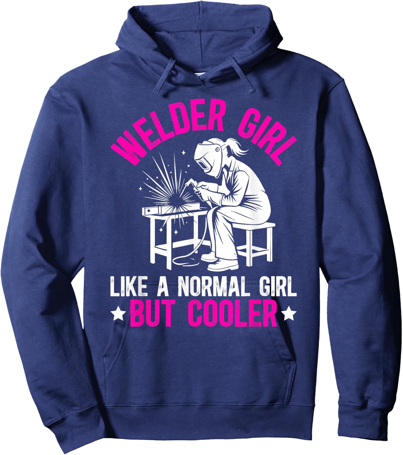 Welder Girl Definition Female Welder Women Welding Girl Hoodie - Hoodie | Navy