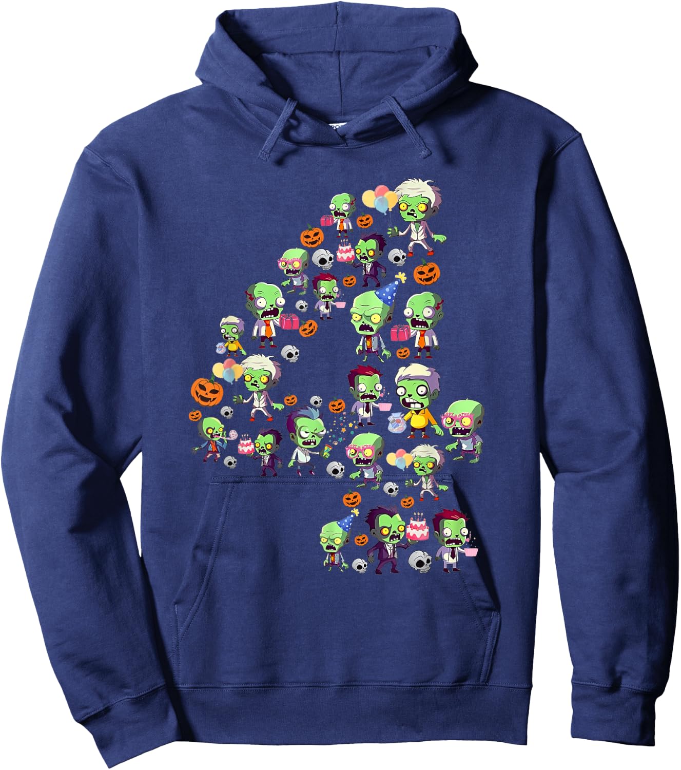 Halloween 4 Years Old Boy It's My 4th Birthday Zombie Lover Hoodie - Hoodie | Navy