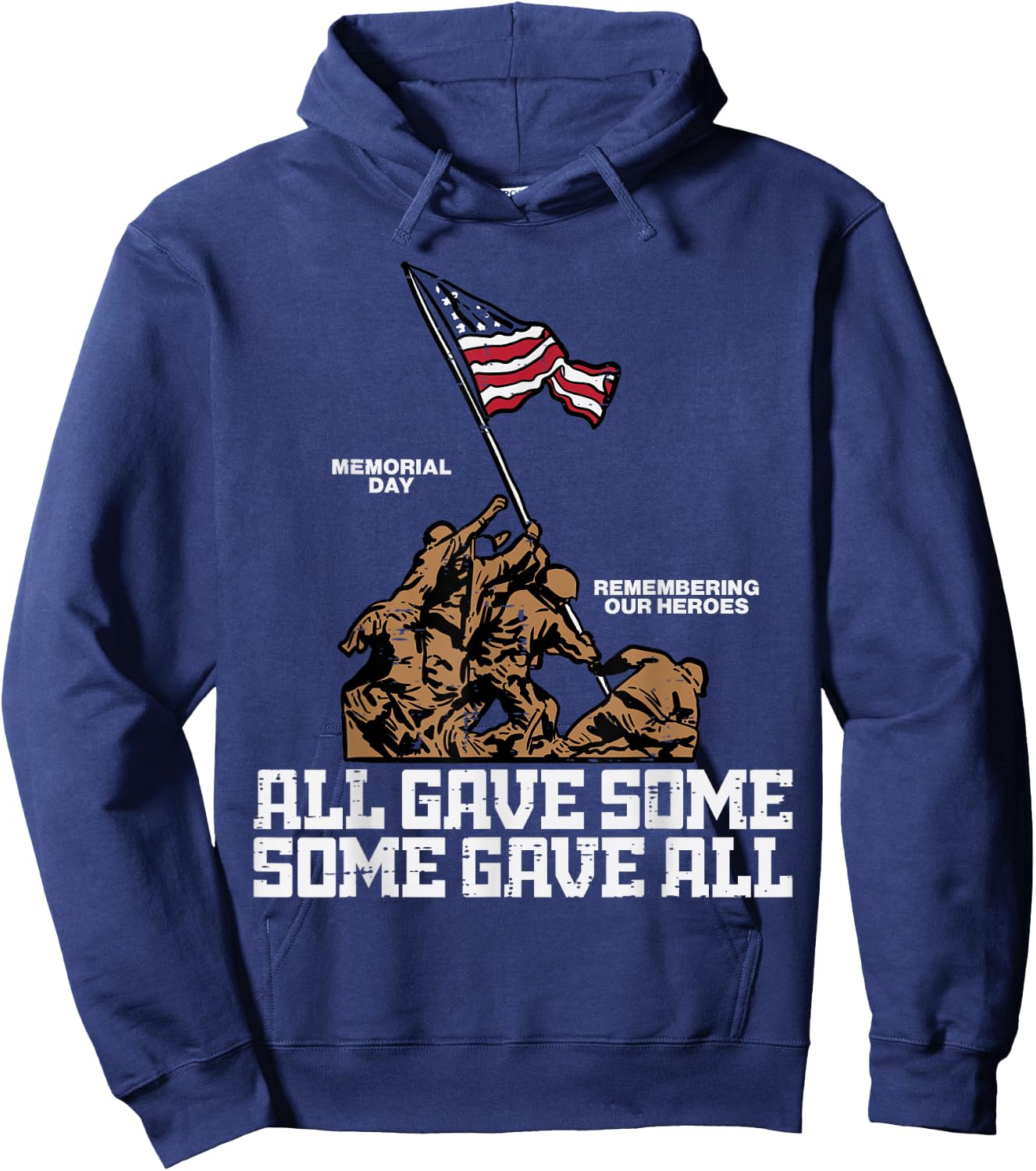 All Gave Some Some Gave All Soldiers US Flag Memorial Day Hoodie - Hoodie | Navy