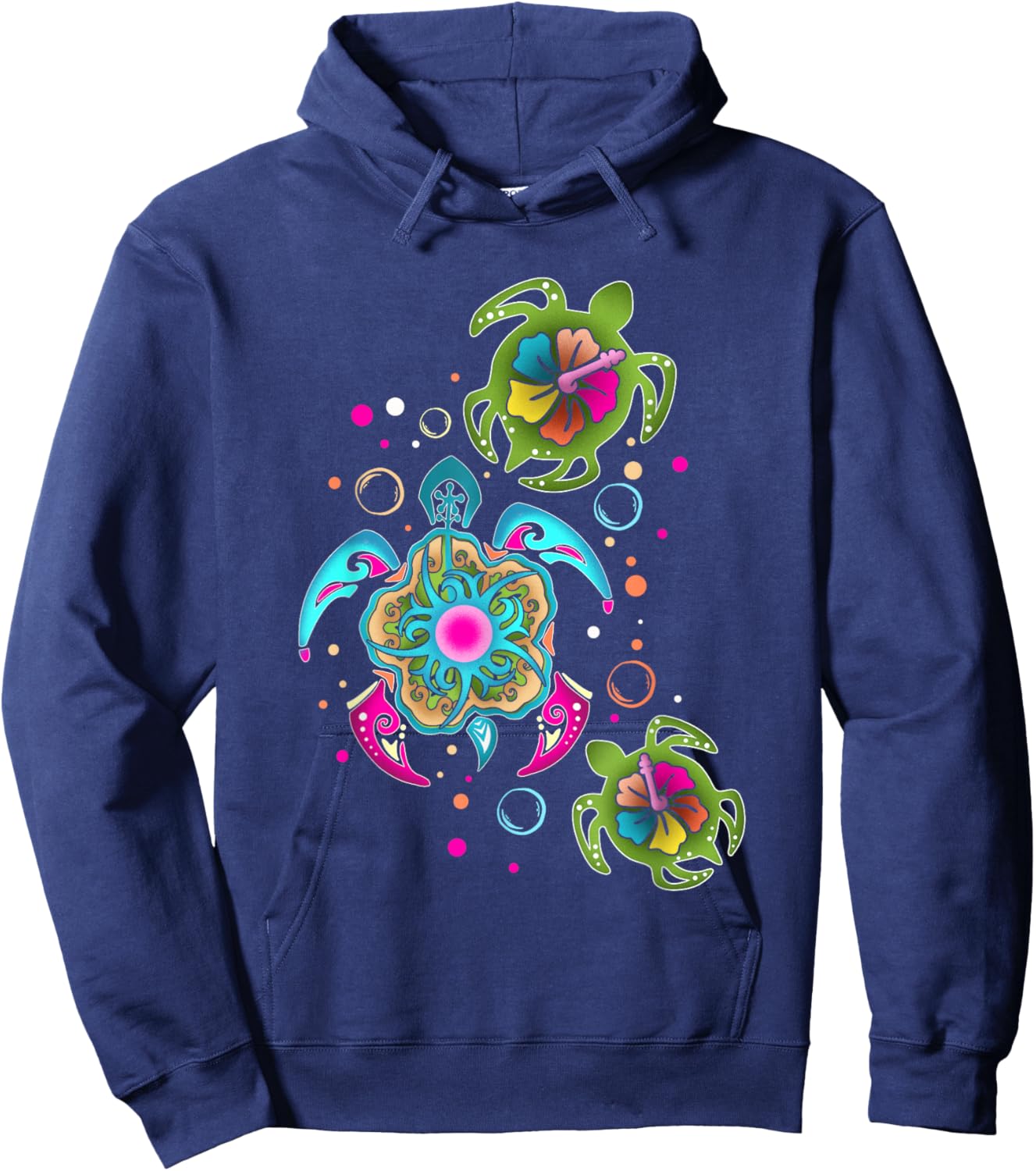 Ocean Wildlife Conservation Tropical Sea Turtles Hoodie - Hoodie | Navy