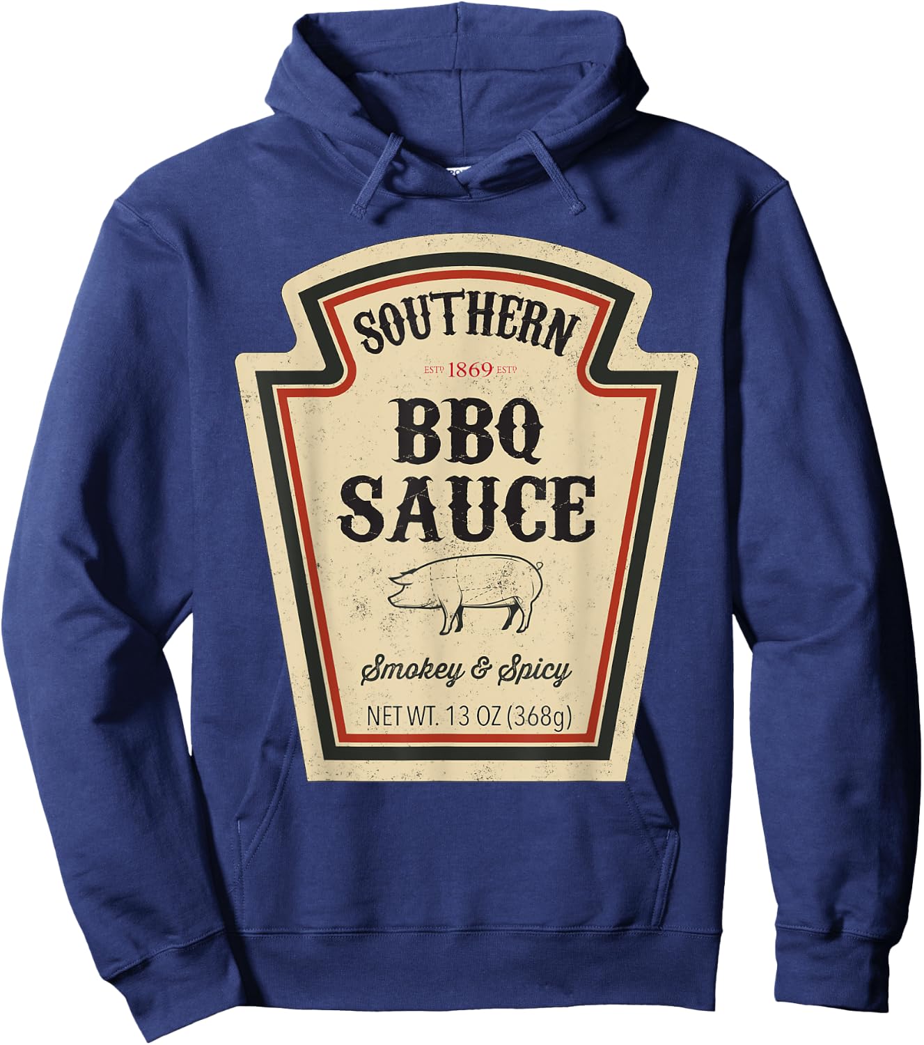 Halloween Matching Costume Southern BBQ Sauce Bottle Label Hoodie - Hoodie | Navy