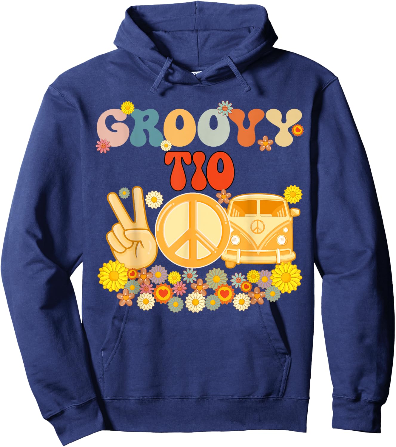 Groovy Tio Retro Matching Family Baby Shower Father's Day Hoodie - Hoodie | Navy