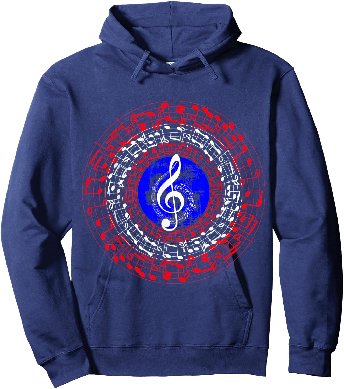 Superhero Captain Music Notes Hoodie - Hoodie | Navy