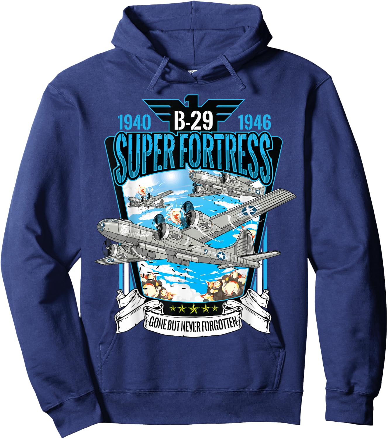 WWII B-29 Superfortress Bomber Hoodie - Hoodie | Navy
