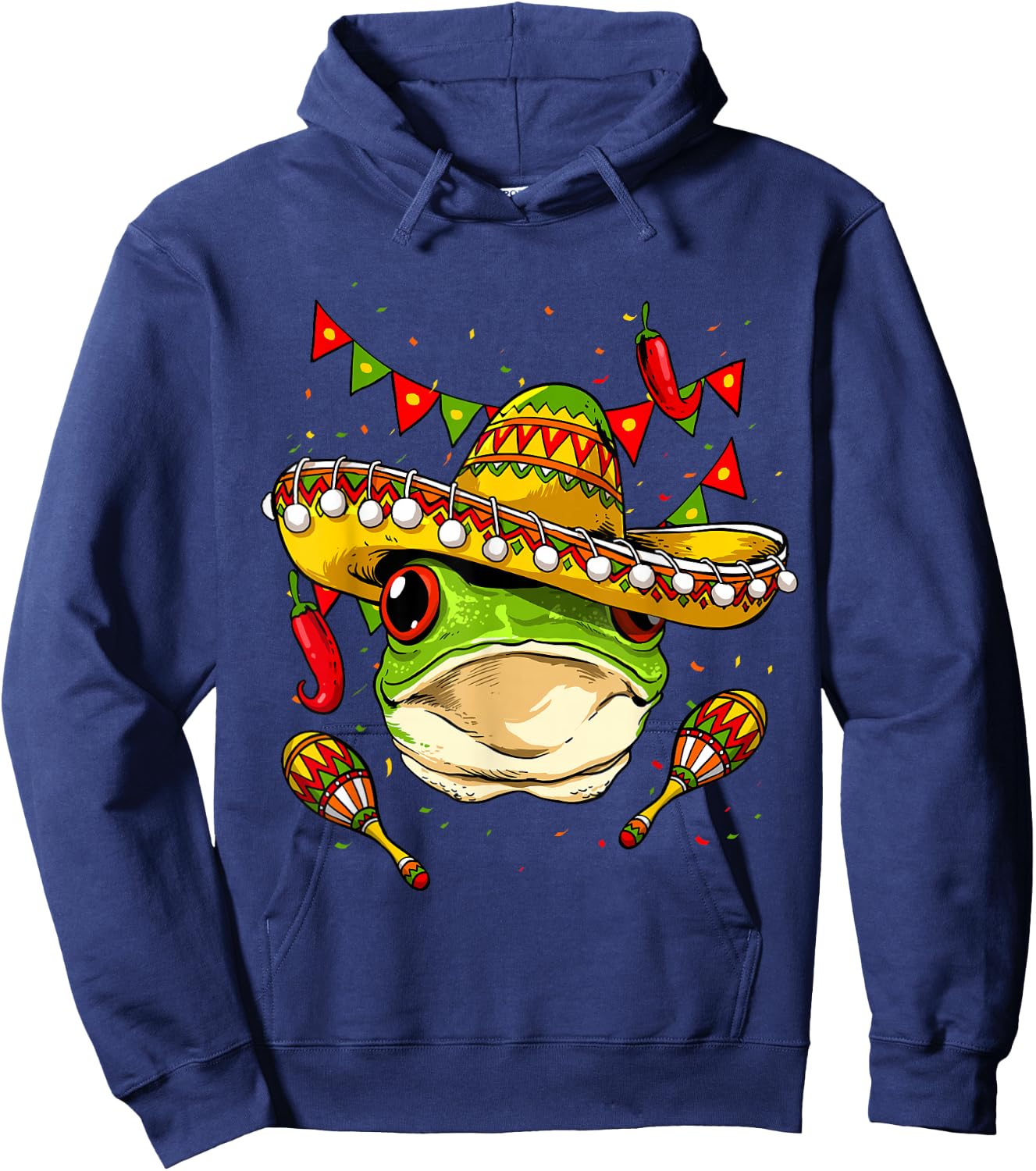 Funny Frog Cinco De Mayo Shirt Mexican Fiesta Party Poncho Hoodie - Hoodie | Navy