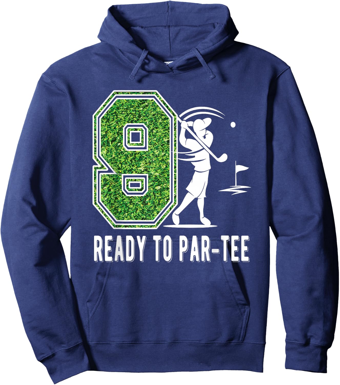 9th Birthday Golfer Boy Nine Year Old Golf Player Hoodie - Hoodie | Navy