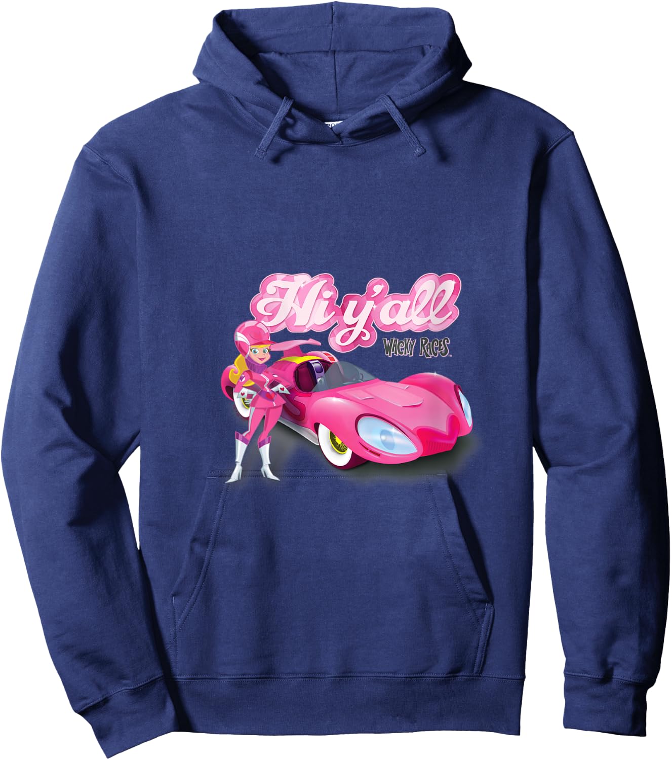 Wacky Races Penelope Pitstop Hi Y'all V-Neck Hoodie - Hoodie | Navy