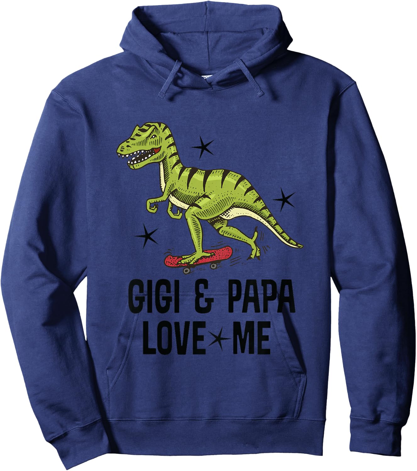Kids Gigi and Papa Love Me Grandson Dinosaur Hoodie - Hoodie | Navy