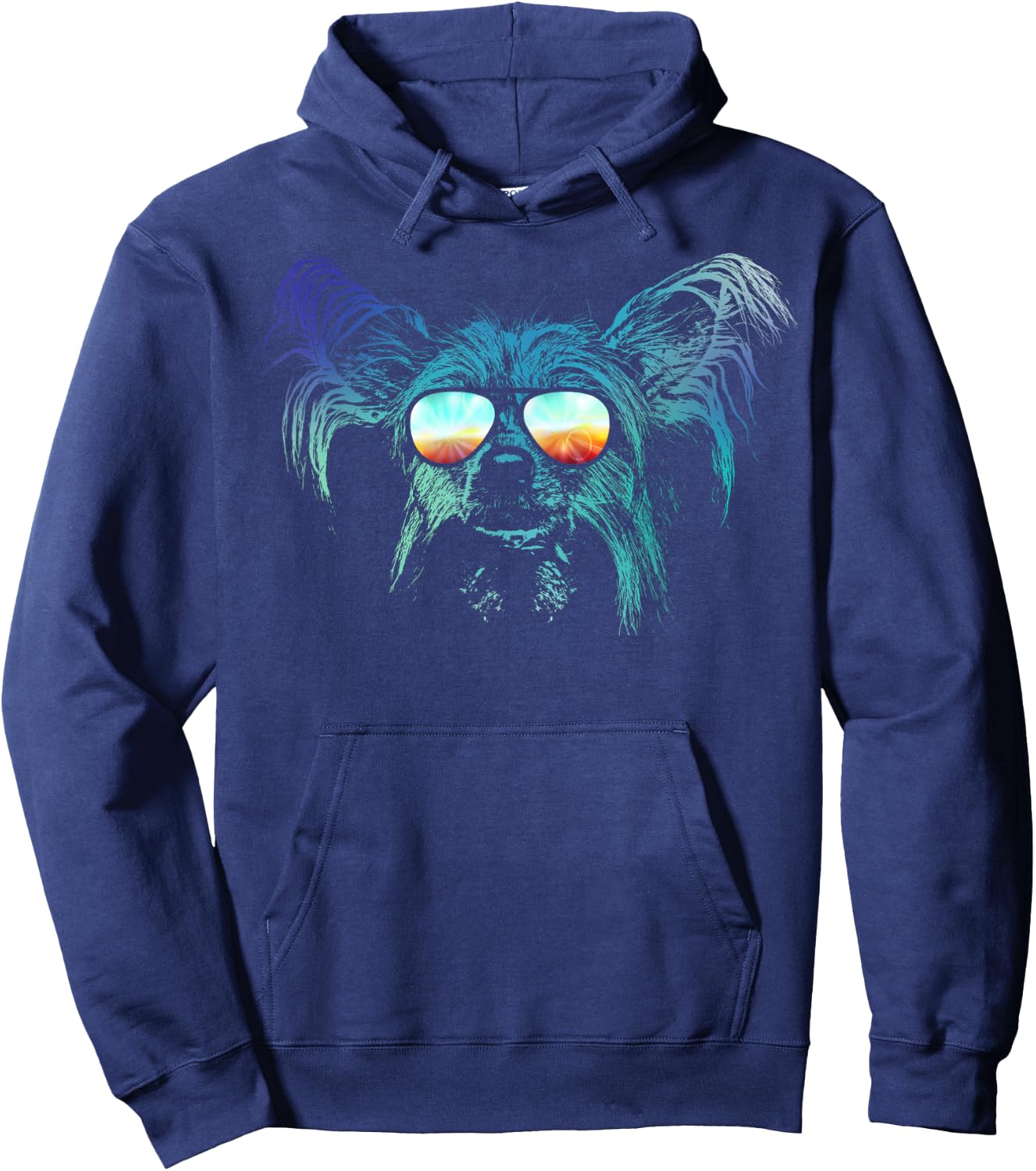 Neon Dog Chinese Crested Women Girls Kids Hoodie - Hoodie | Navy
