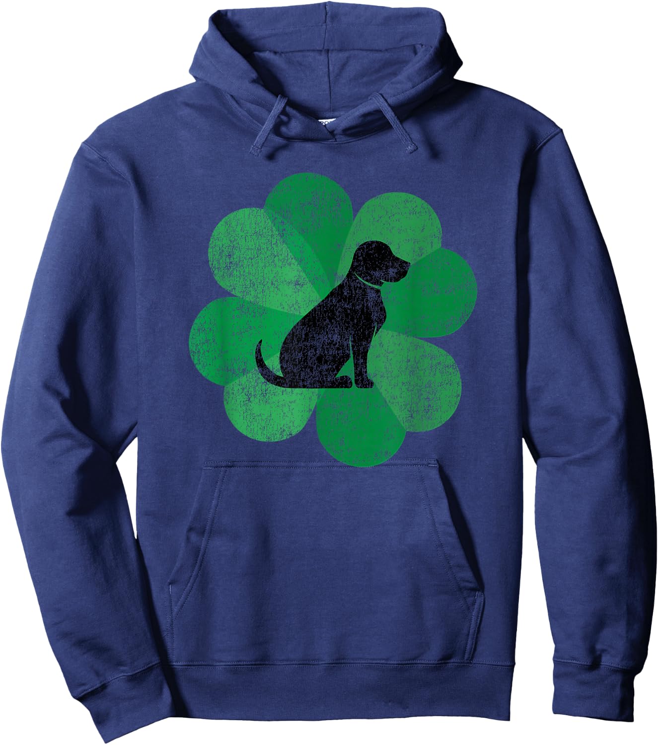 Black Lab St. Patrick's Day - Retro Labrador Retriever Hoodie - Hoodie | Navy