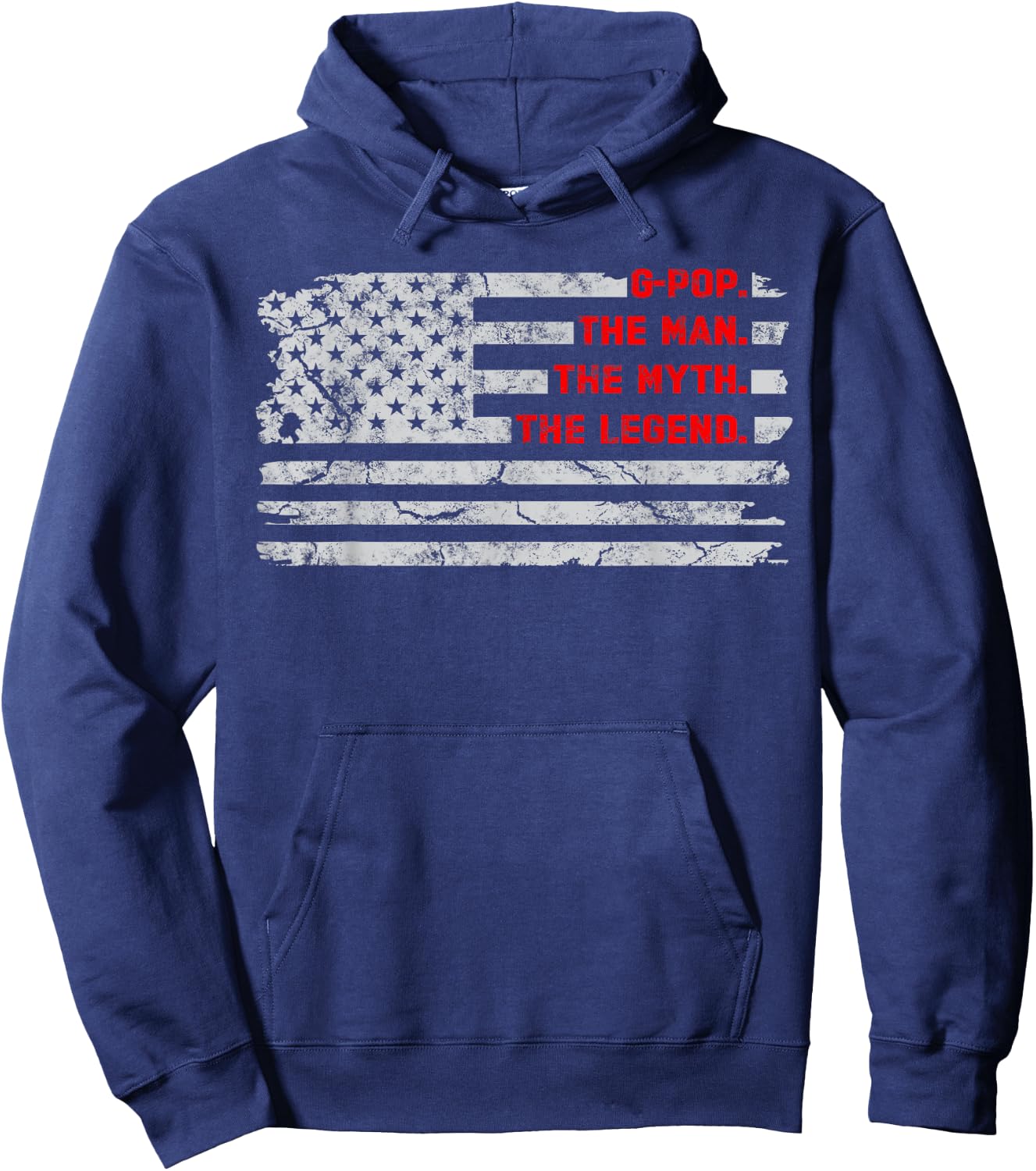 G-pop The Man Myth Legend fathers day Vintage American Flag Hoodie - Hoodie | Navy