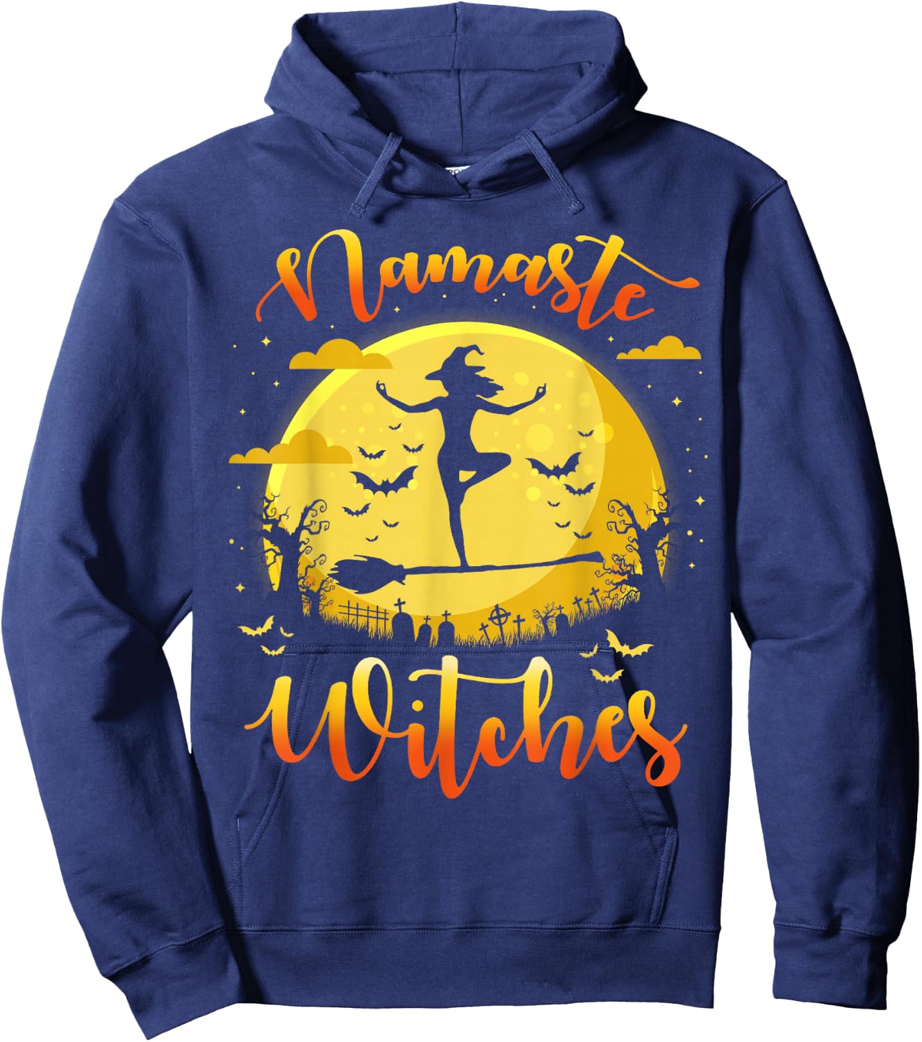 Namaste Witches Funny Halloween Her Yoga Costume Hoodie - Hoodie | Navy