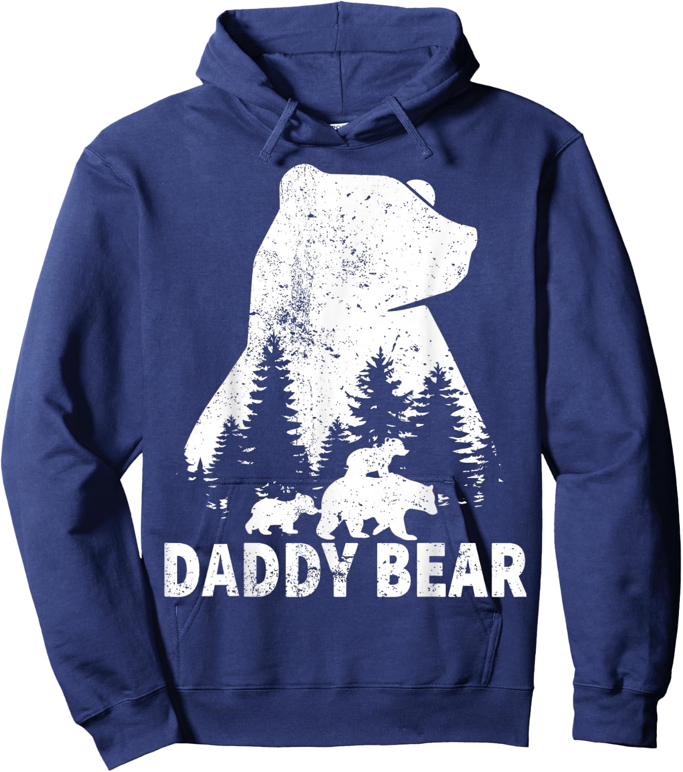 Daddy Bear 2 Cubs Father Day Funny Daddy Bear Twin Dad 2 Kid Hoodie - Hoodie | Navy