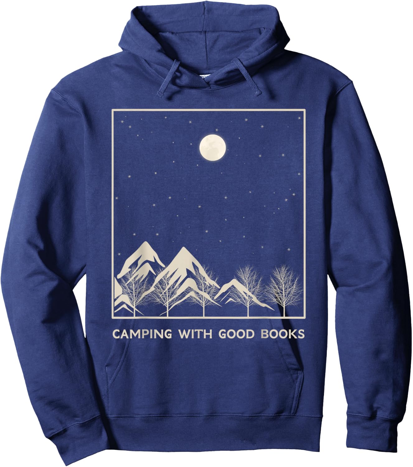 Camping Book Lover Reader Camper Bookworm Librarian Read Hoodie - Hoodie | Navy