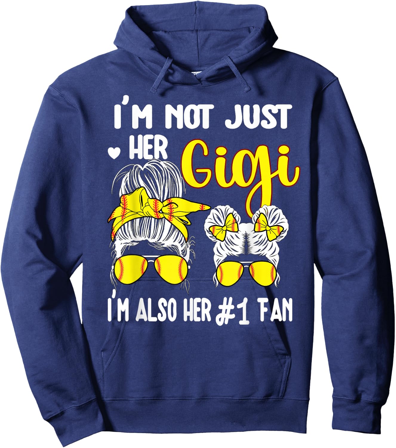 Softball Grandma Gigi Softball Fan Gigi Hoodie - Hoodie | Navy