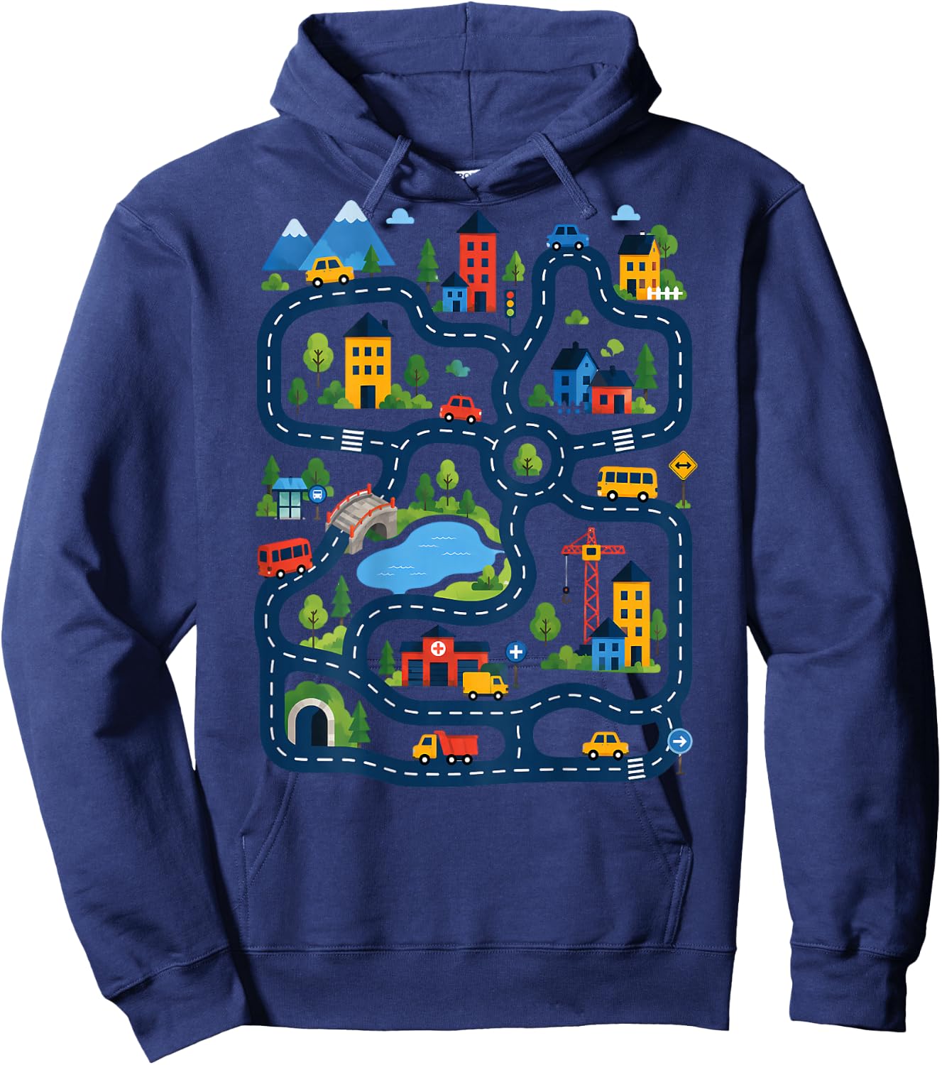 (On Back) Tired Dads Club Car Race Track On Dad Father's Day Hoodie - Hoodie | Navy