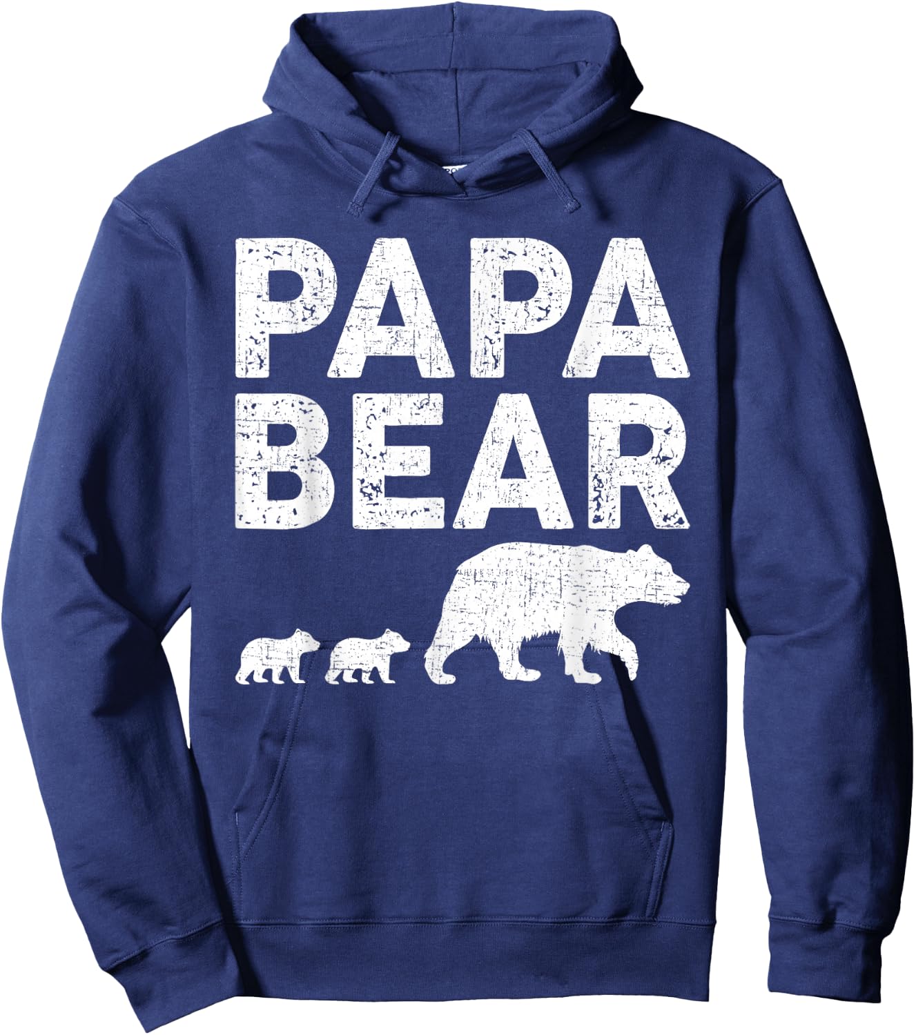 Papa Bear Two Cubs Daddy Bear Twin Papa 2 Kids Hoodie - Hoodie | Navy