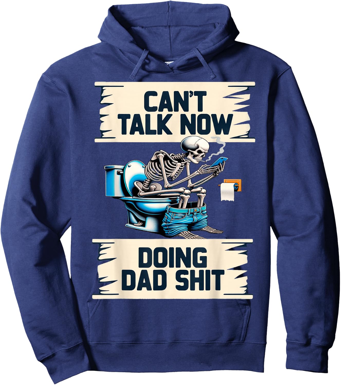 Doing Dad Shit Dad Joke Skeleton Dad Funny Fathers Day Hoodie - Hoodie | Navy