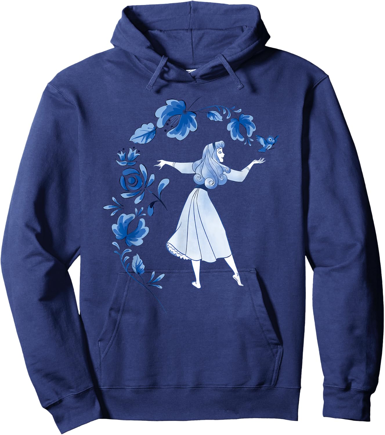 Disney Sleeping Beauty Princess Aurora Blue Flowers Hoodie - Hoodie | Navy