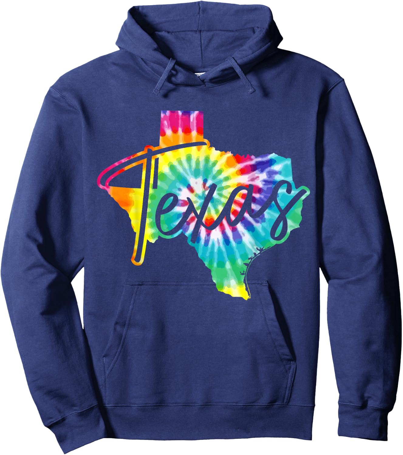 Texas Tie Dye State Map Pride Hippie Vintage Retro Hoodie - Hoodie | Navy