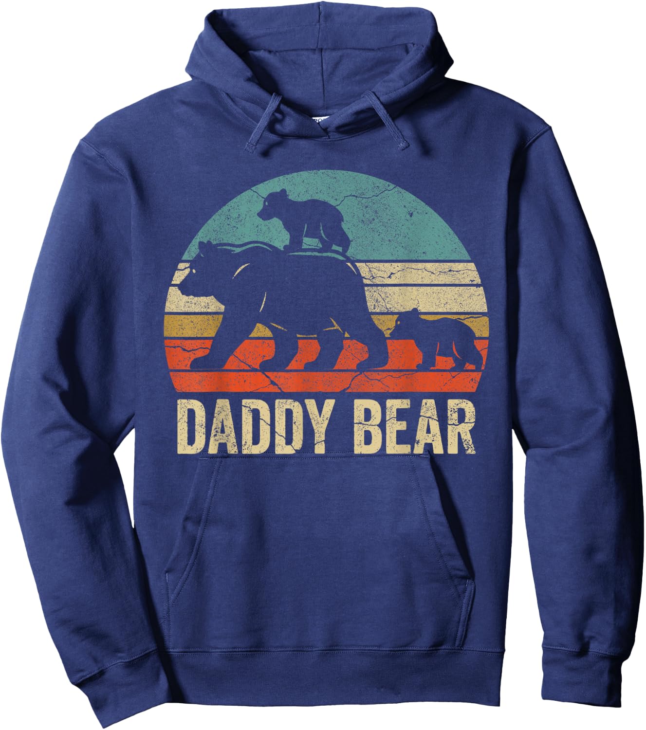 Daddy Bear 2 Cubs Shirt Daddy Bear Twins Dad 2 Kids Hoodie - Hoodie | Navy