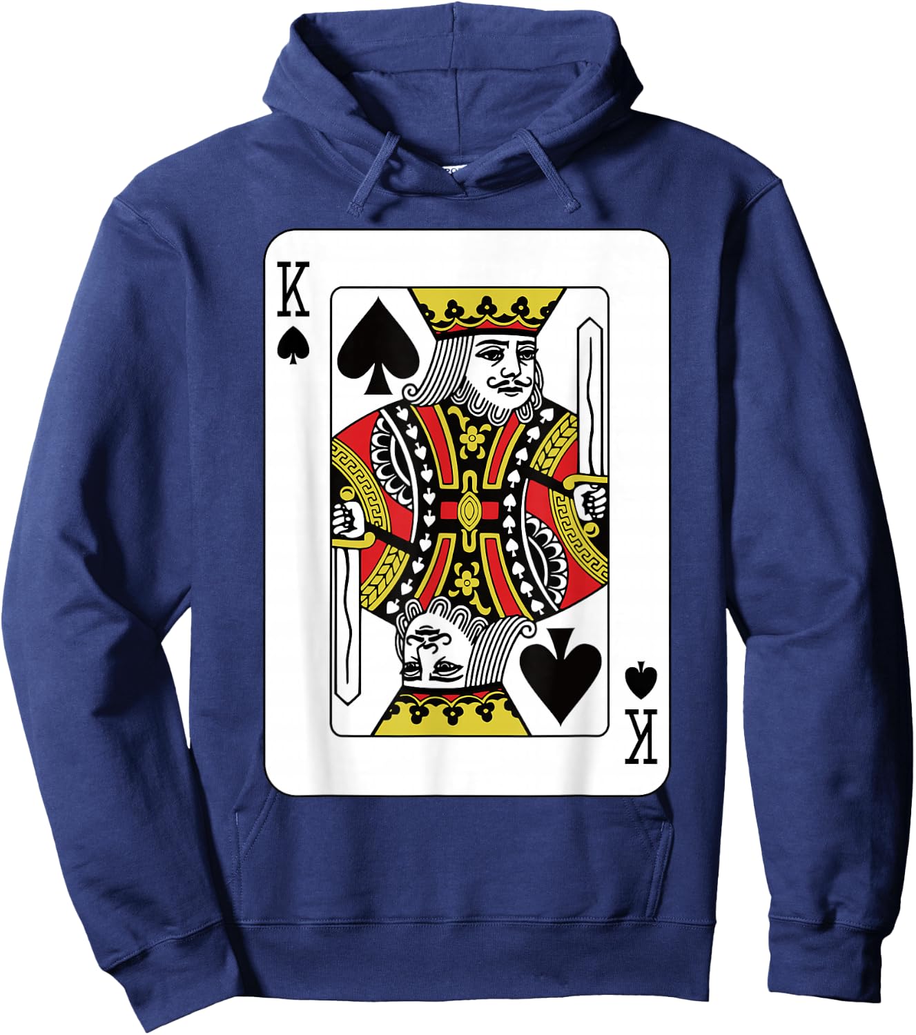Spades King Playing Card Poker Hoodie - Hoodie | Navy