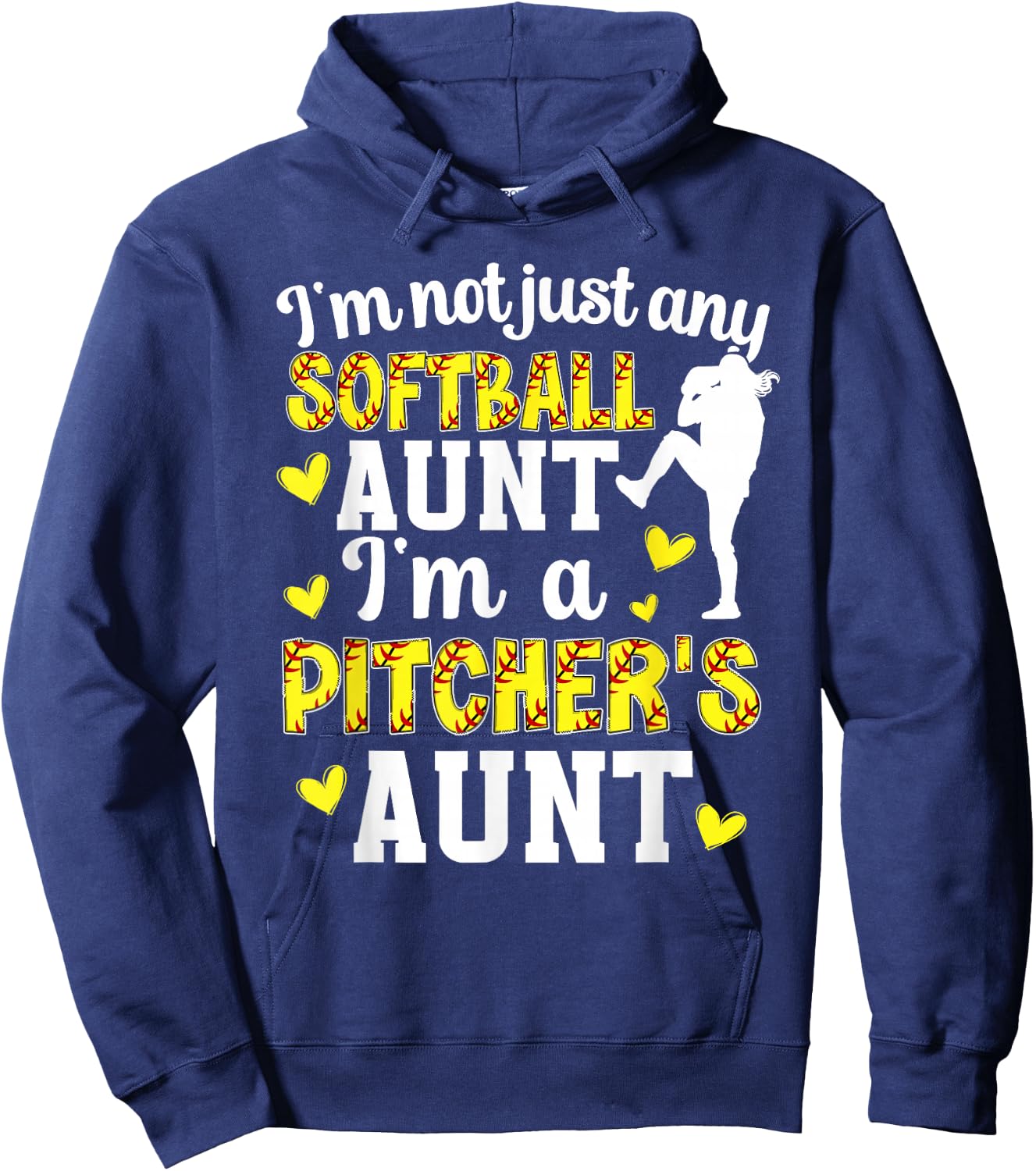 I'm A Softball Pitcher Aunt of A Softball Pitcher Auntie Hoodie - Hoodie | Navy