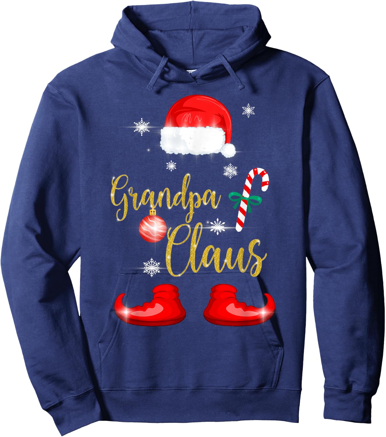 Grandpa Santa Claus Funny Family Christmas Pjs for Granddad Hoodie - Hoodie | Navy