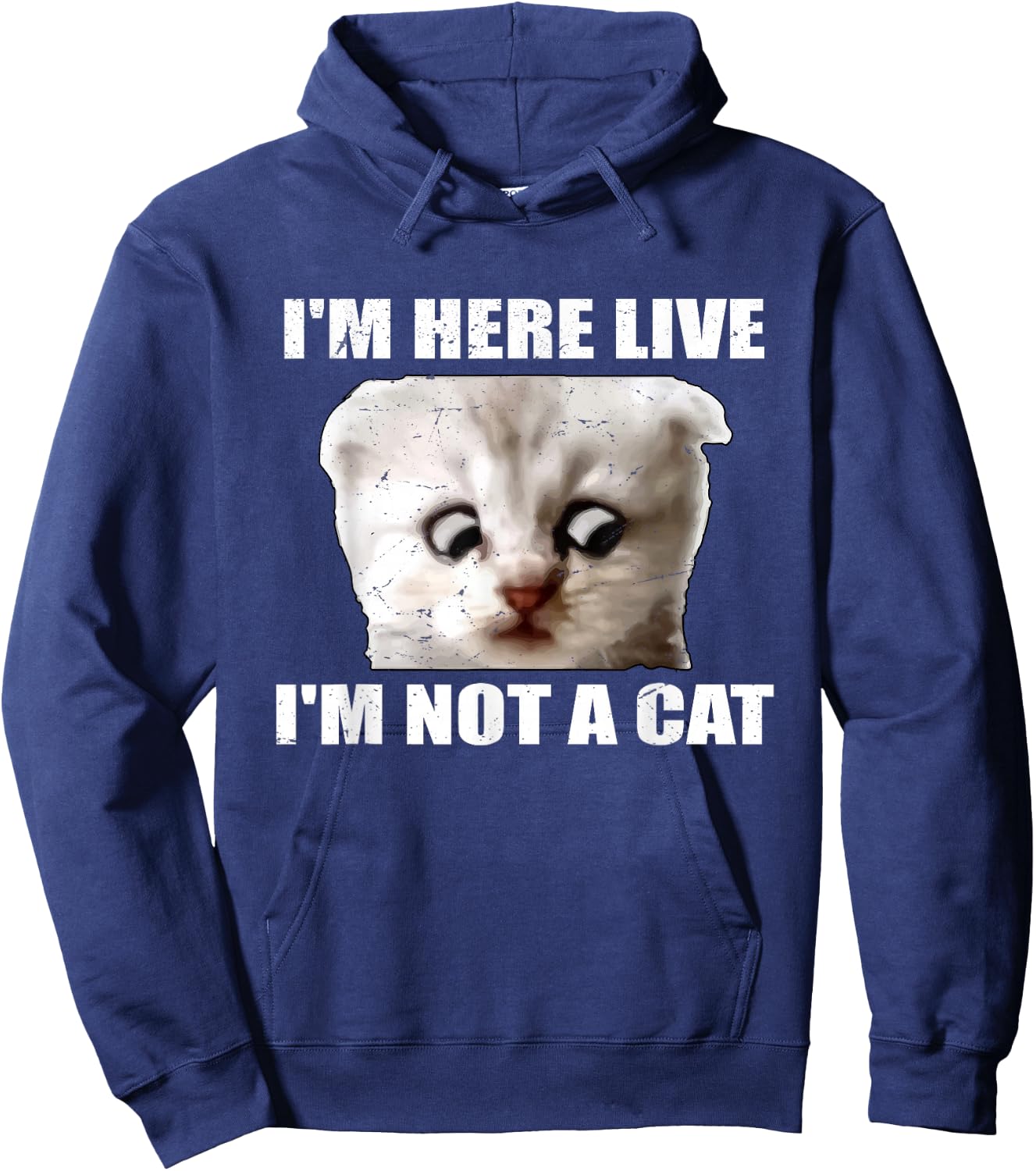 I'm Here Live I'm Not A Cat Funny Cat Lawyer Hoodie - Hoodie | Navy