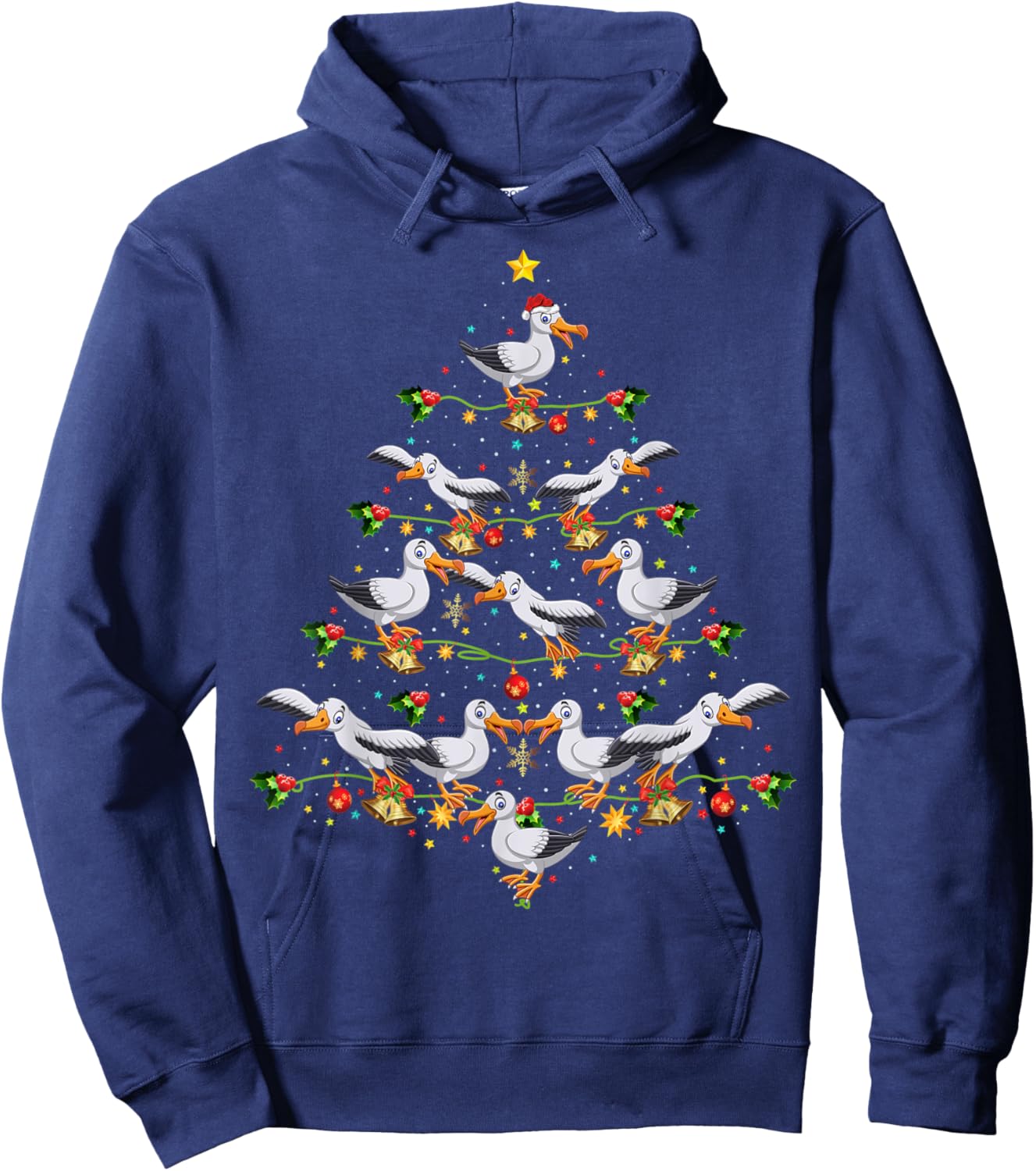 Albatrosses Bird Xmas Tree Gift Santa Albatrosses Christmas Hoodie - Hoodie | Navy