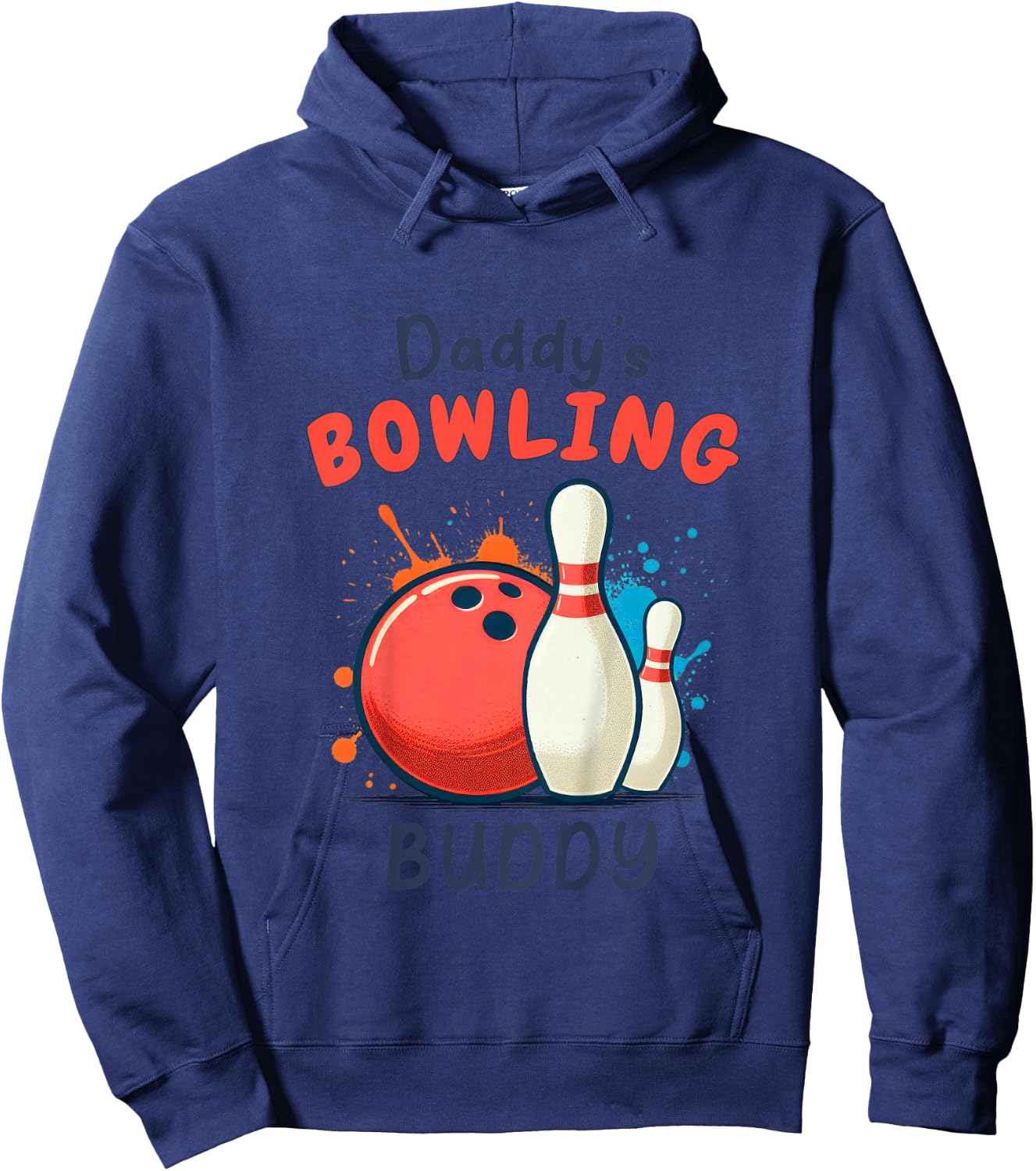 Bowling Bowler Kid Daddy's Bowling Buddy Father's Day Hoodie - Hoodie | Navy