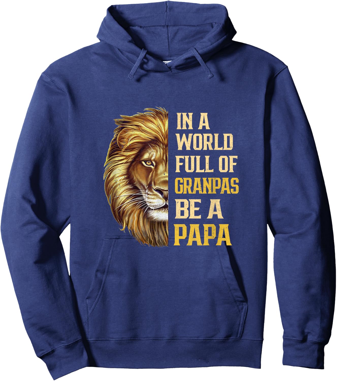 In A World Full Of Grandpas Be A Papa Fathers Day Lion Hoodie - Hoodie | Navy
