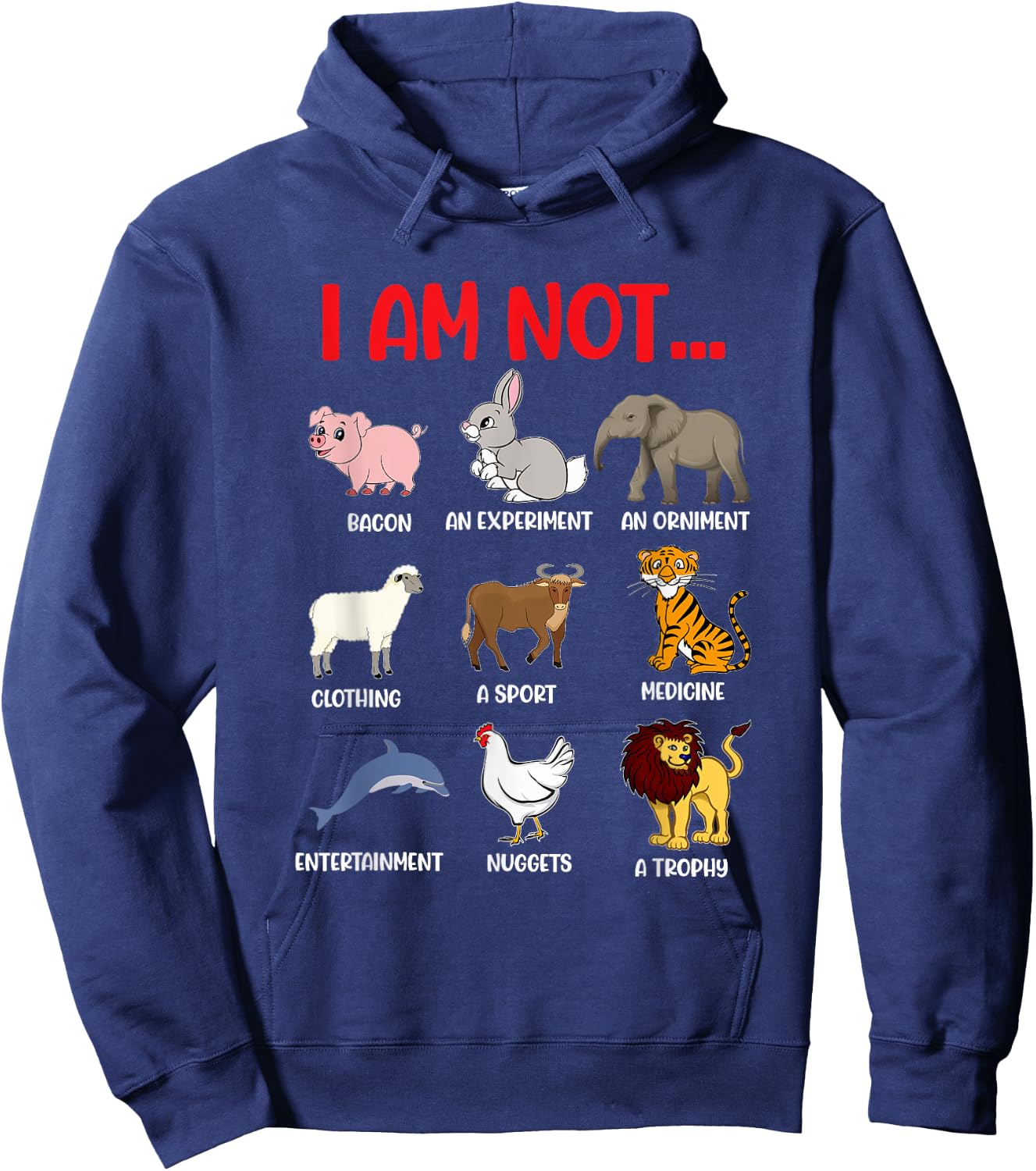 Animal Abuse Awareness "I am Not..." Animal Rights Activist Hoodie - Hoodie | Navy
