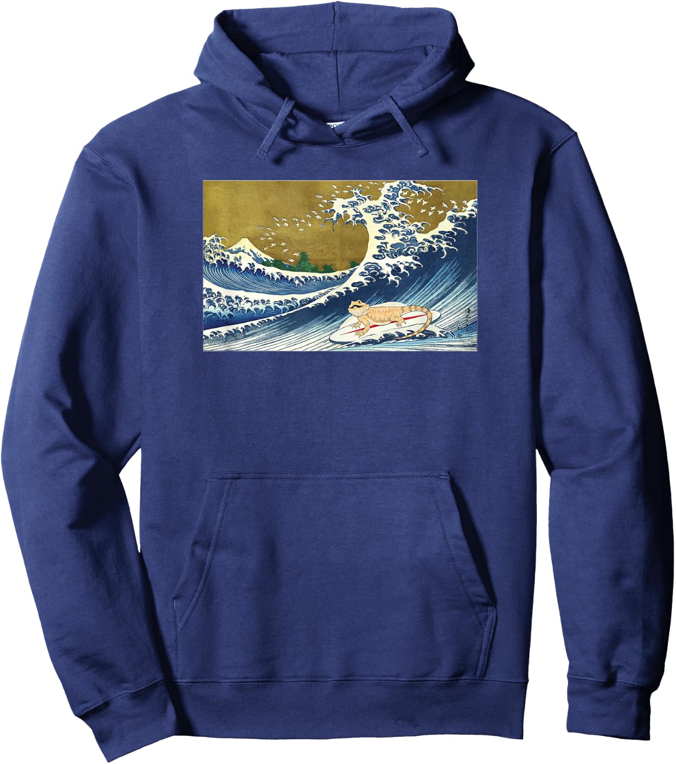 Tiny Dinosaur Retro Vintage Surfing Bearded Dragon Lover Hoodie - Hoodie | Navy
