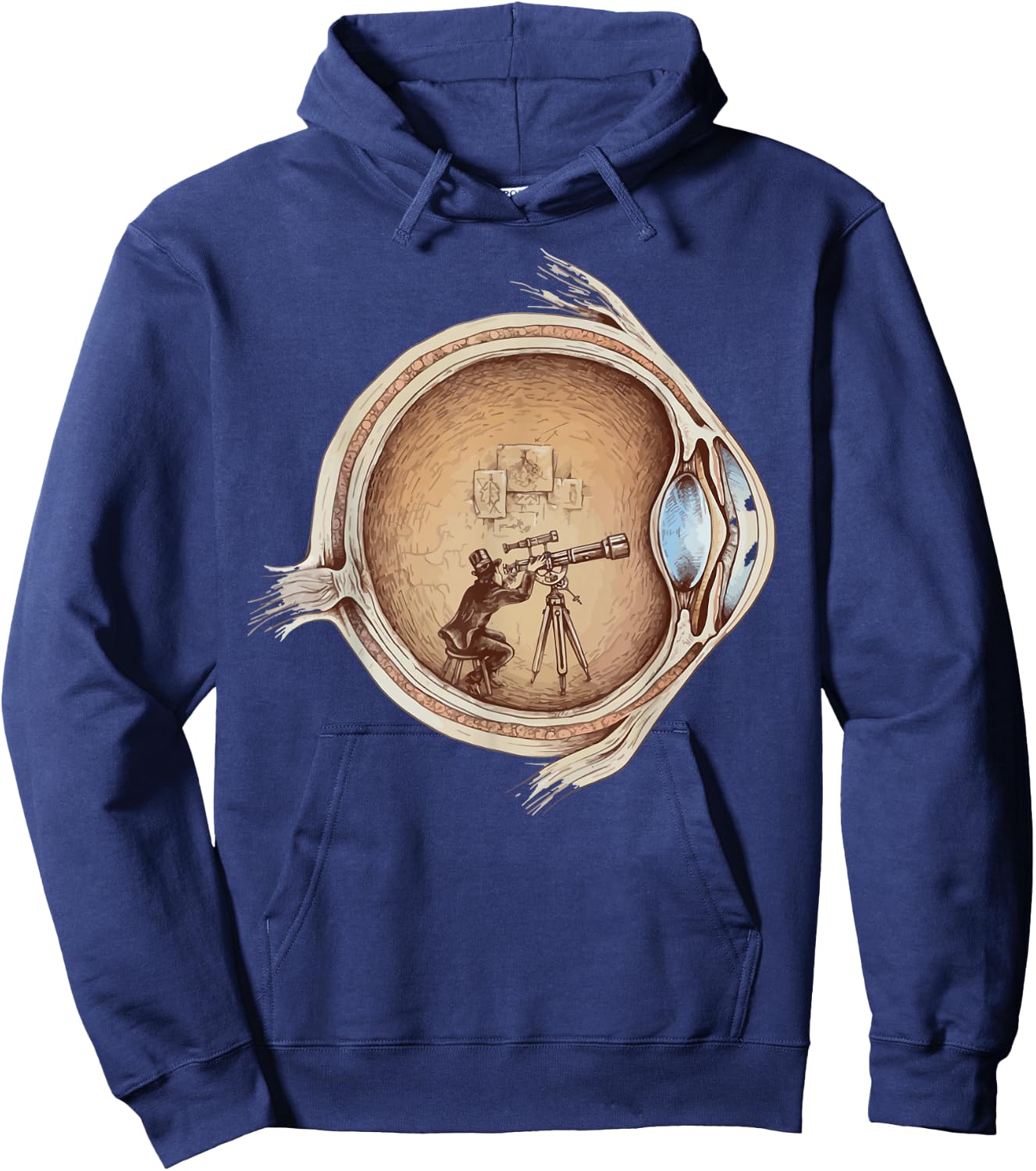 The Human Eye Eyeball Vintage Art Anatomy Hoodie - Hoodie | Navy