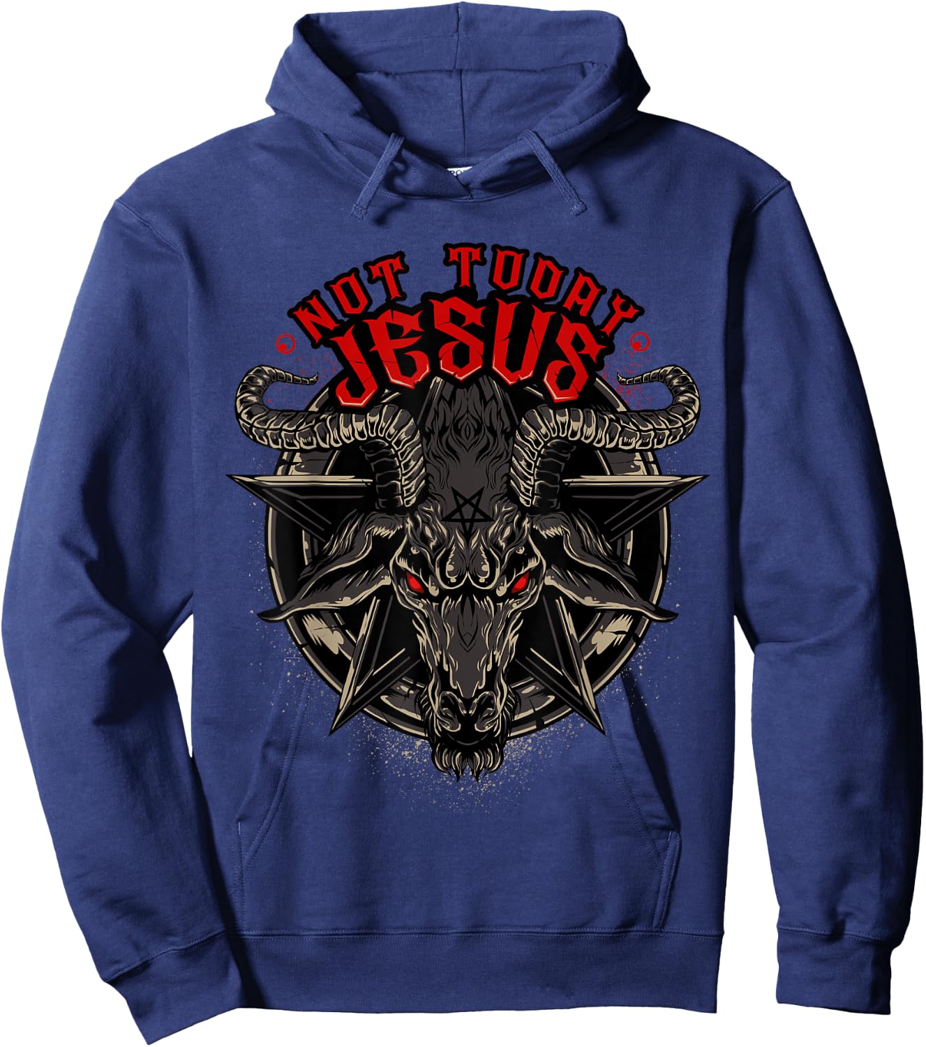 Not Today Jesus Funny Satanic Athesist Hoodie - Hoodie | Navy