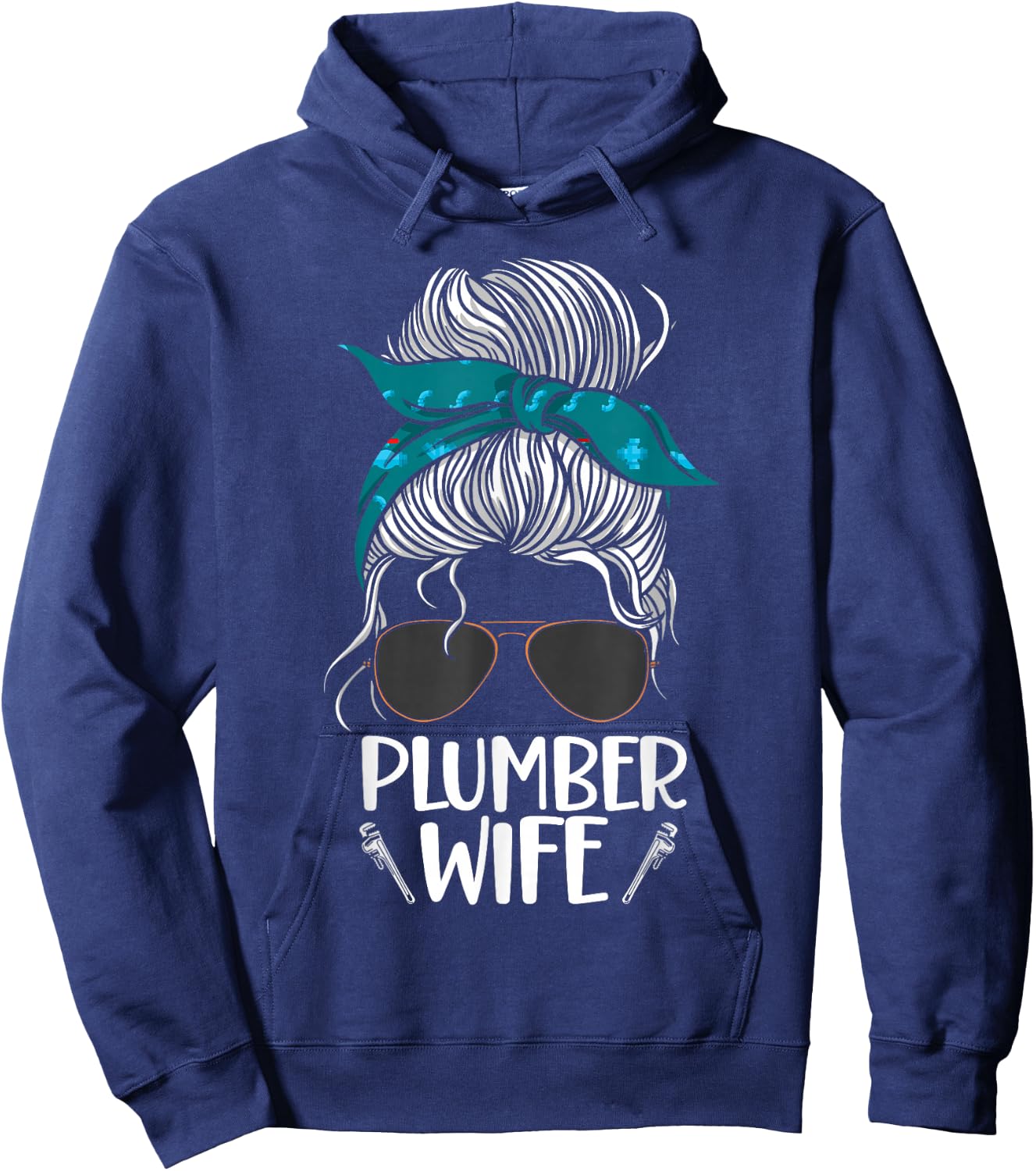 Plumbing Plumber Wife Sunglasses Plumber Wife Hoodie - Hoodie | Navy