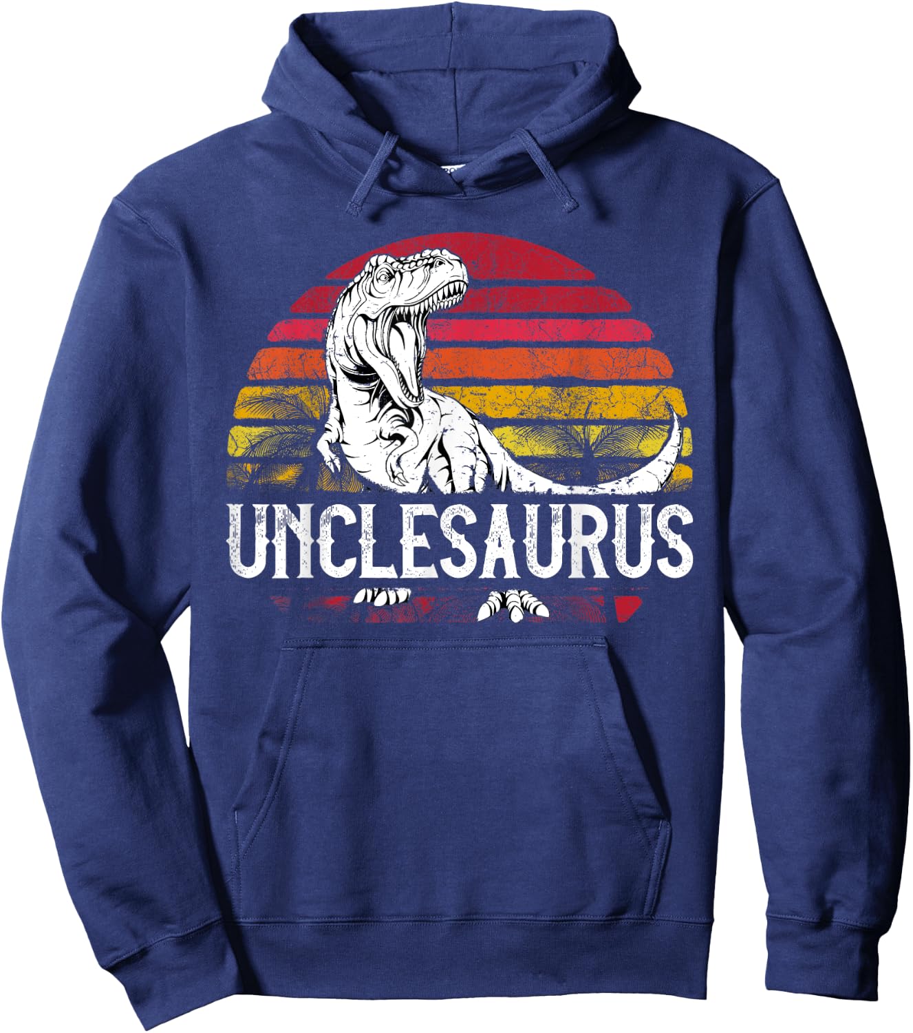 Father's Day Gift Unclesaurus Uncle Saurus T Rex Hoodie - Hoodie | Navy