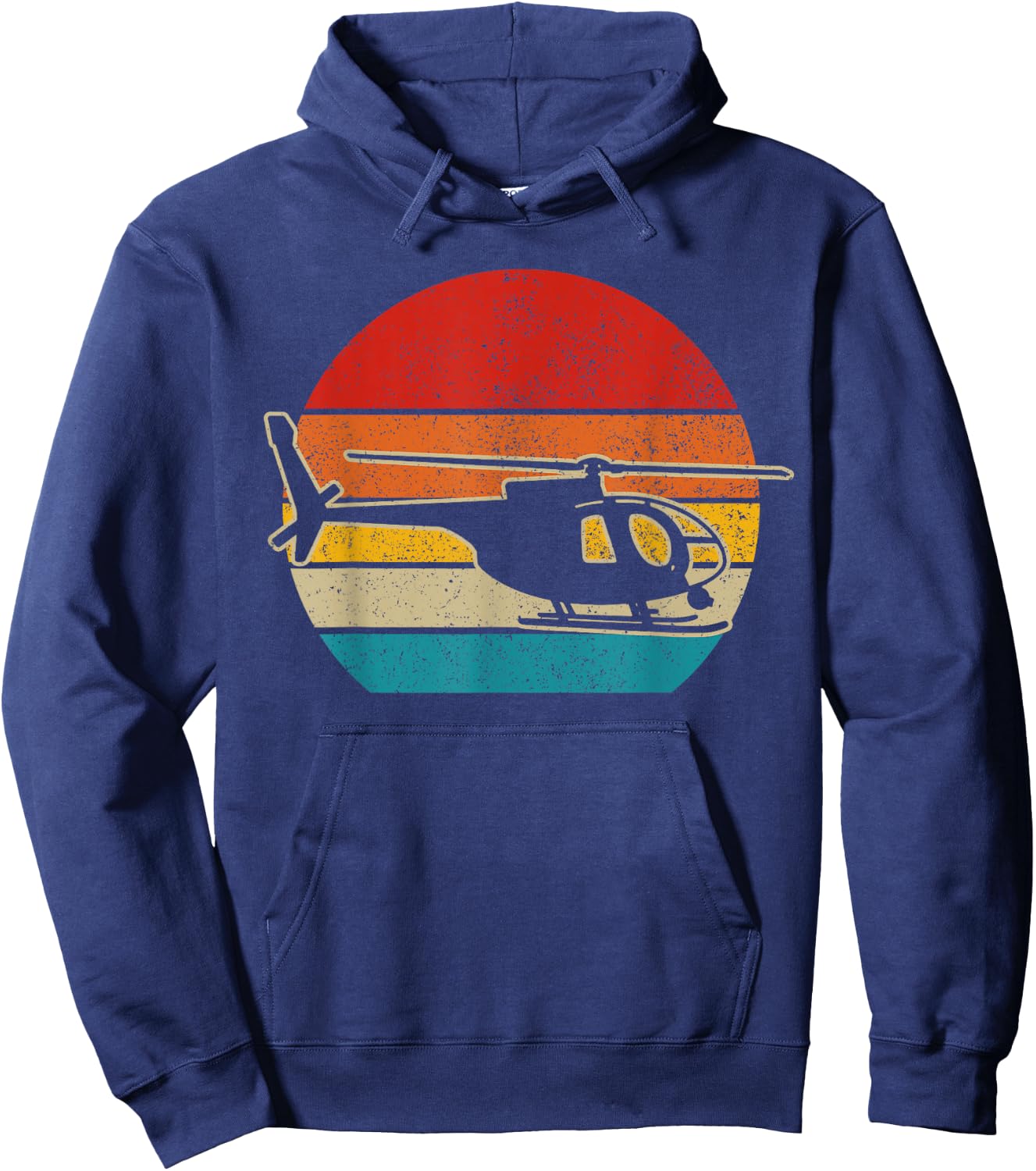 Vintage Helicopter Pilot Retro Aviation Hoodie - Hoodie | Navy