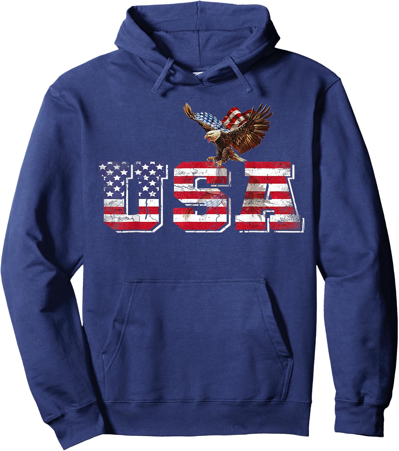 USA American Flag Patriotic 4th of July Eagle Women Hoodie - Hoodie | Navy