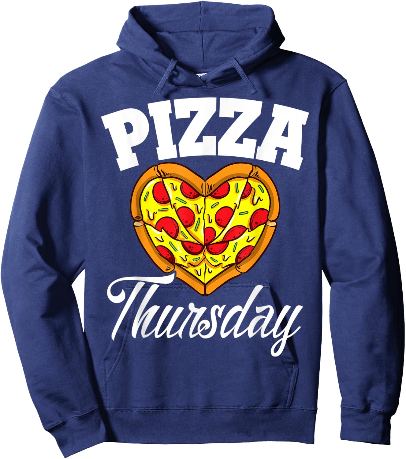 Thursday Pizza Night Funny Pizza Lover Fast Food Hoodie - Hoodie | Navy