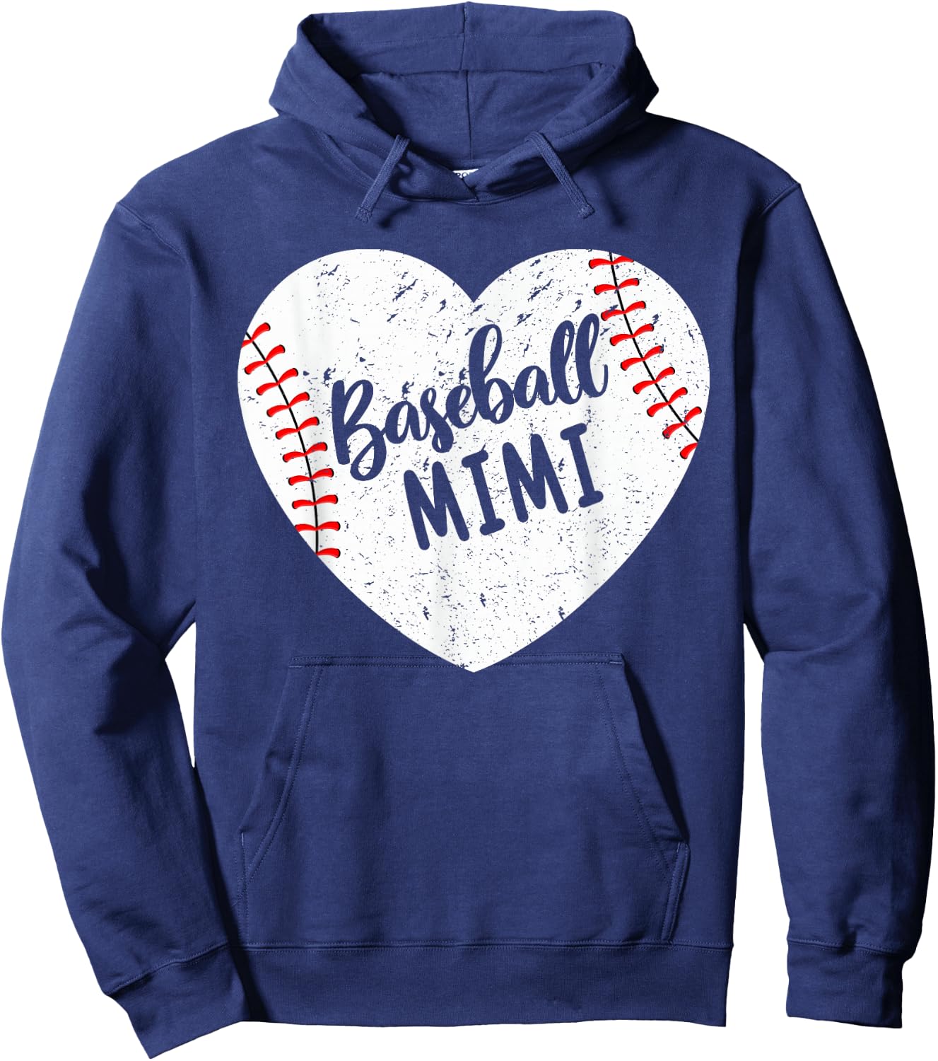 Baseball Mimi Retro Heart Baseball Grandma Mother's Day Hoodie - Hoodie | Navy