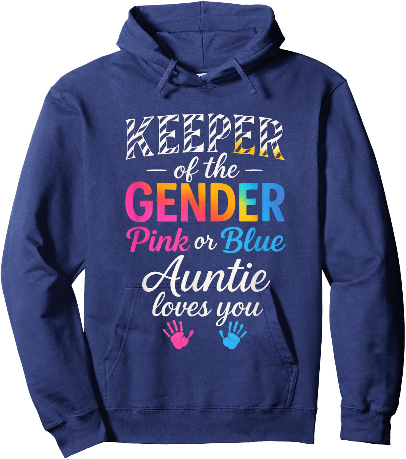 Keeper of The Gender - Funny Announcement Pregnancy Hoodie - Hoodie | Navy