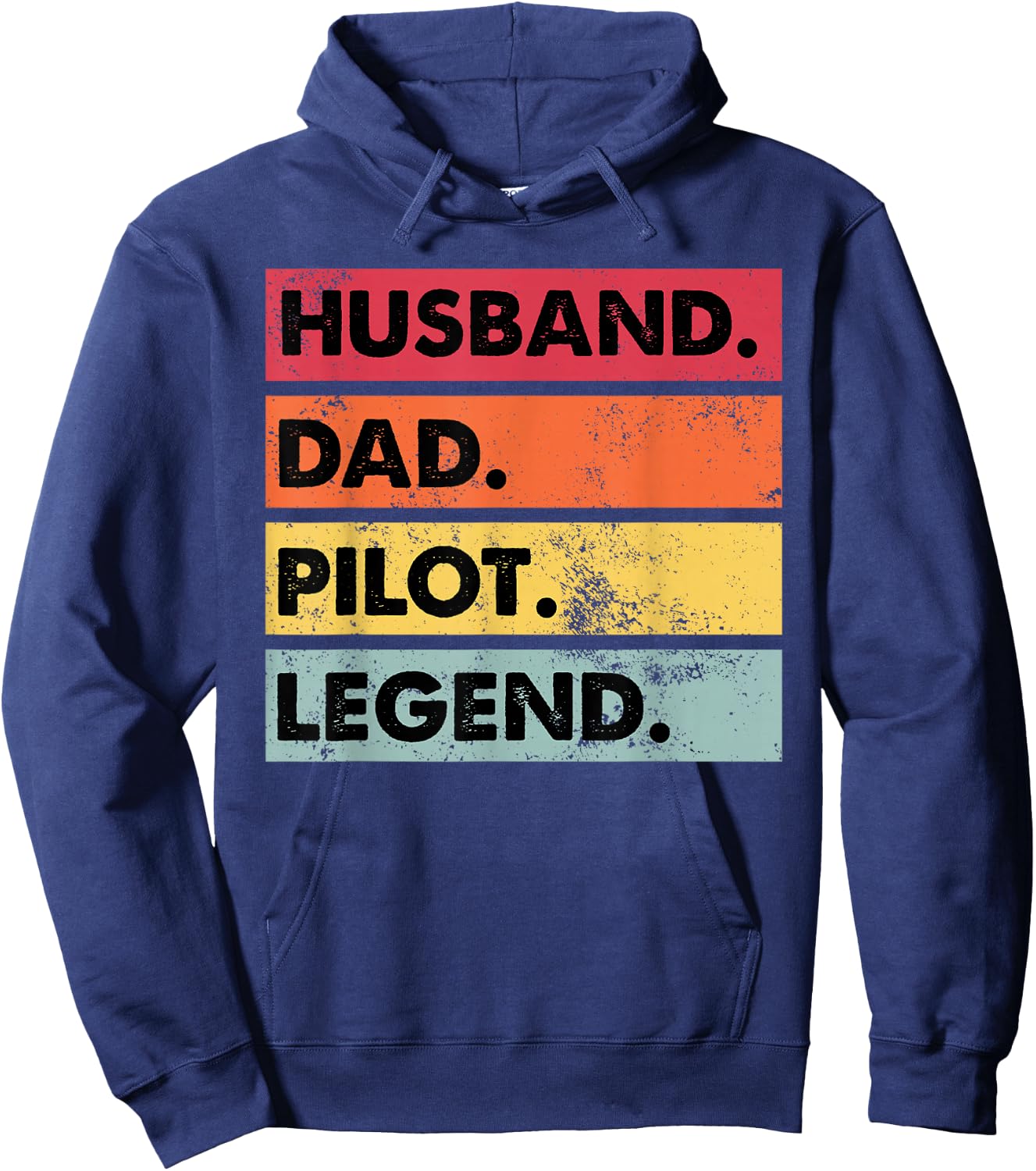 Husband Dad Pilot Legend Airplane Aviation Dad Father Hoodie - Hoodie | Navy